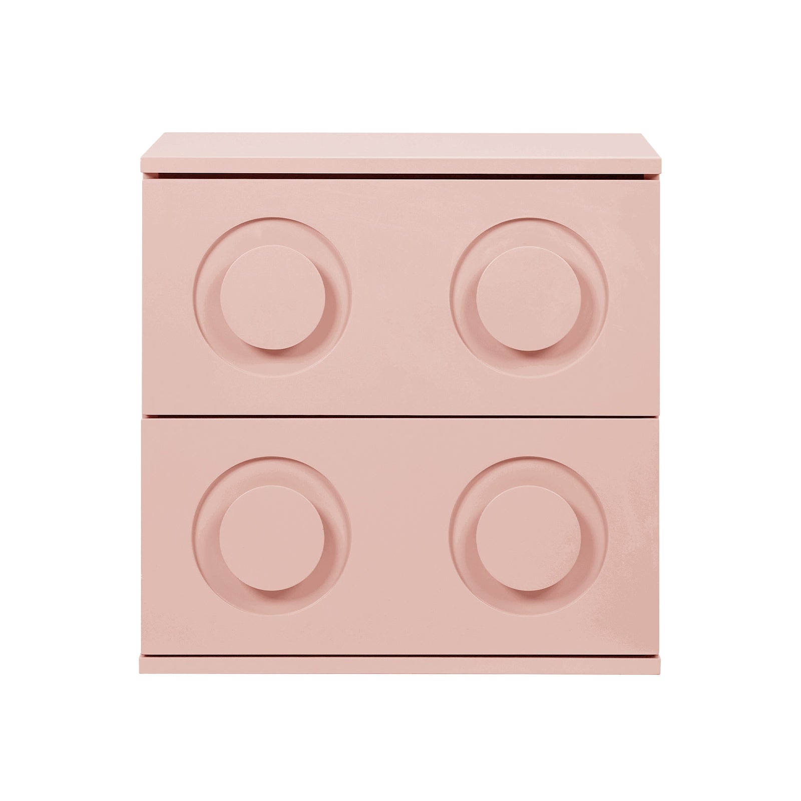 Oikiture Bedside Table 2 Drawers Nightstand Side Storage Cabinet Pink - Sunyee