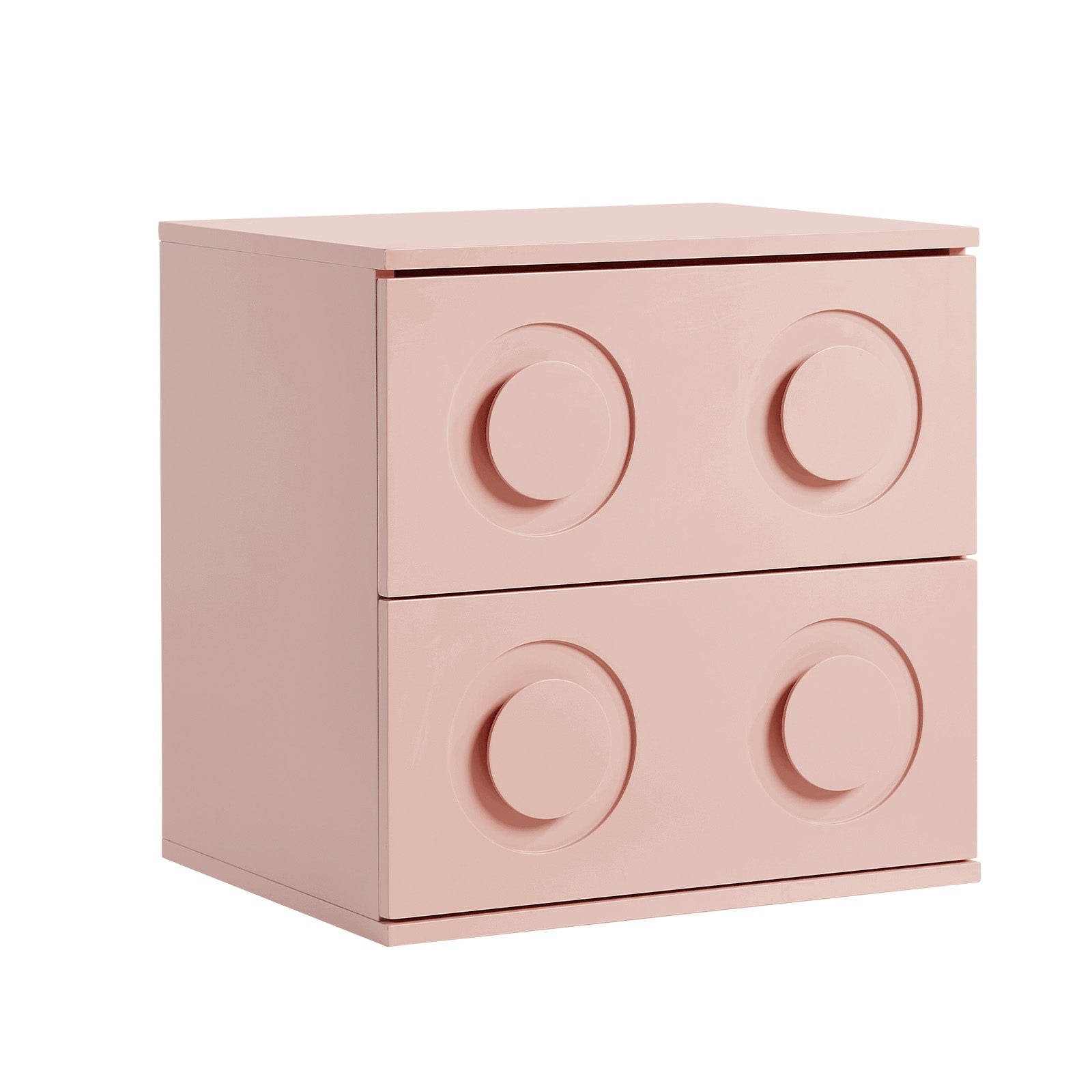 Oikiture Bedside Table 2 Drawers Nightstand Side Storage Cabinet Pink - Sunyee