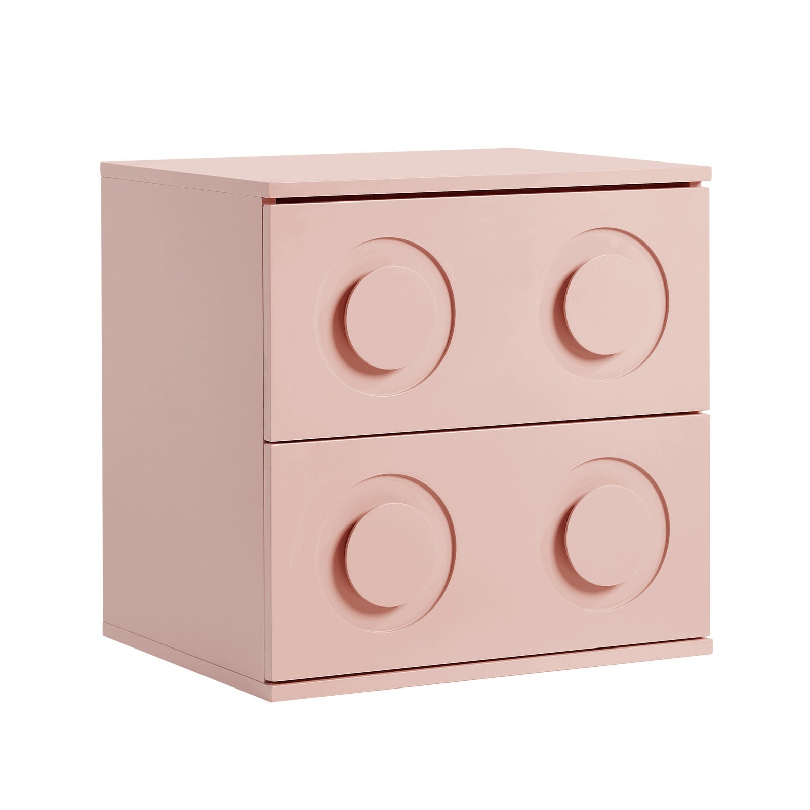 Oikiture 2x Bedside Table 2 Drawers Nightstand Side Storage Cabinet Pink - Sunyee