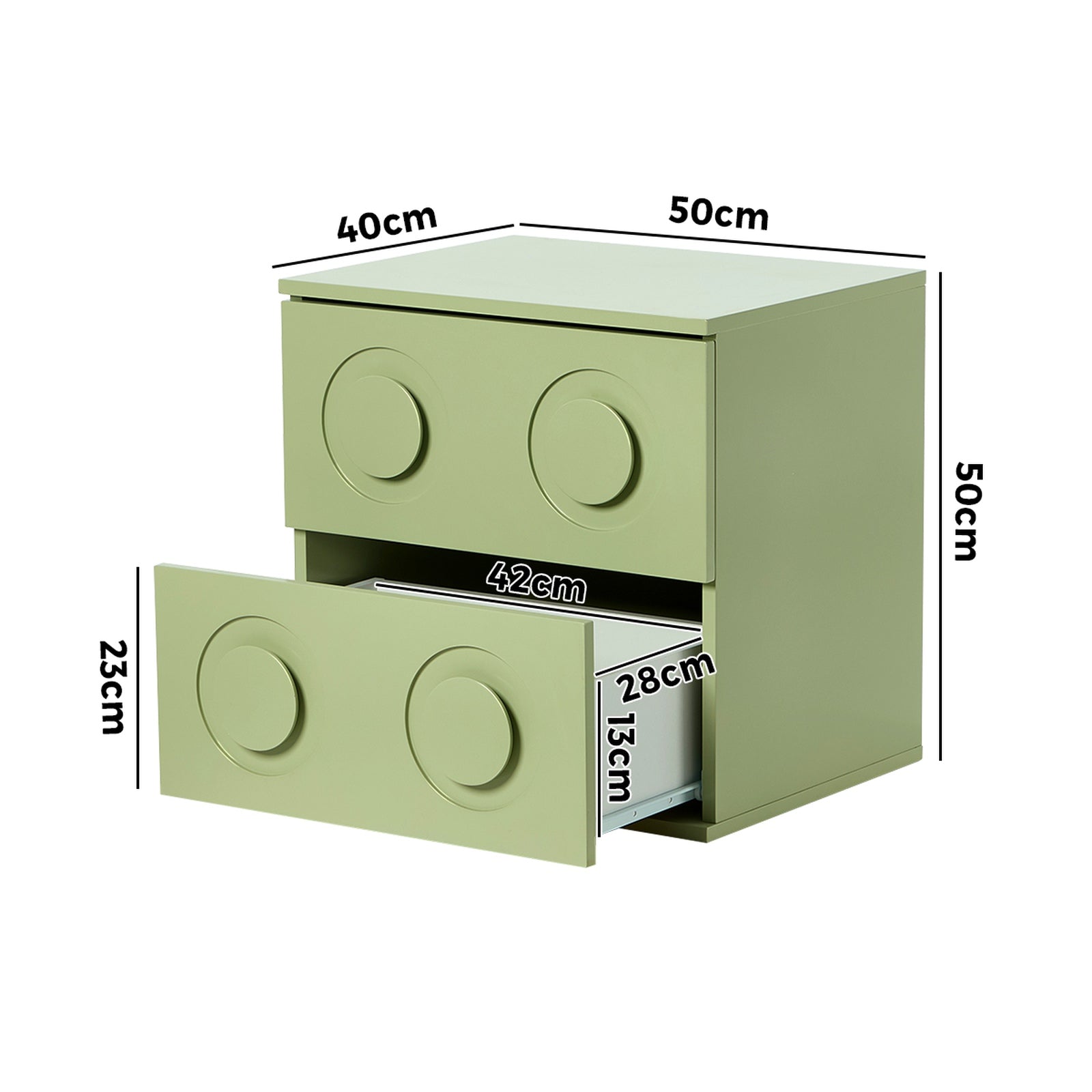 Oikiture Bedside Table 2 Drawers Nightstand Side Storage Cabinet - Sunyee