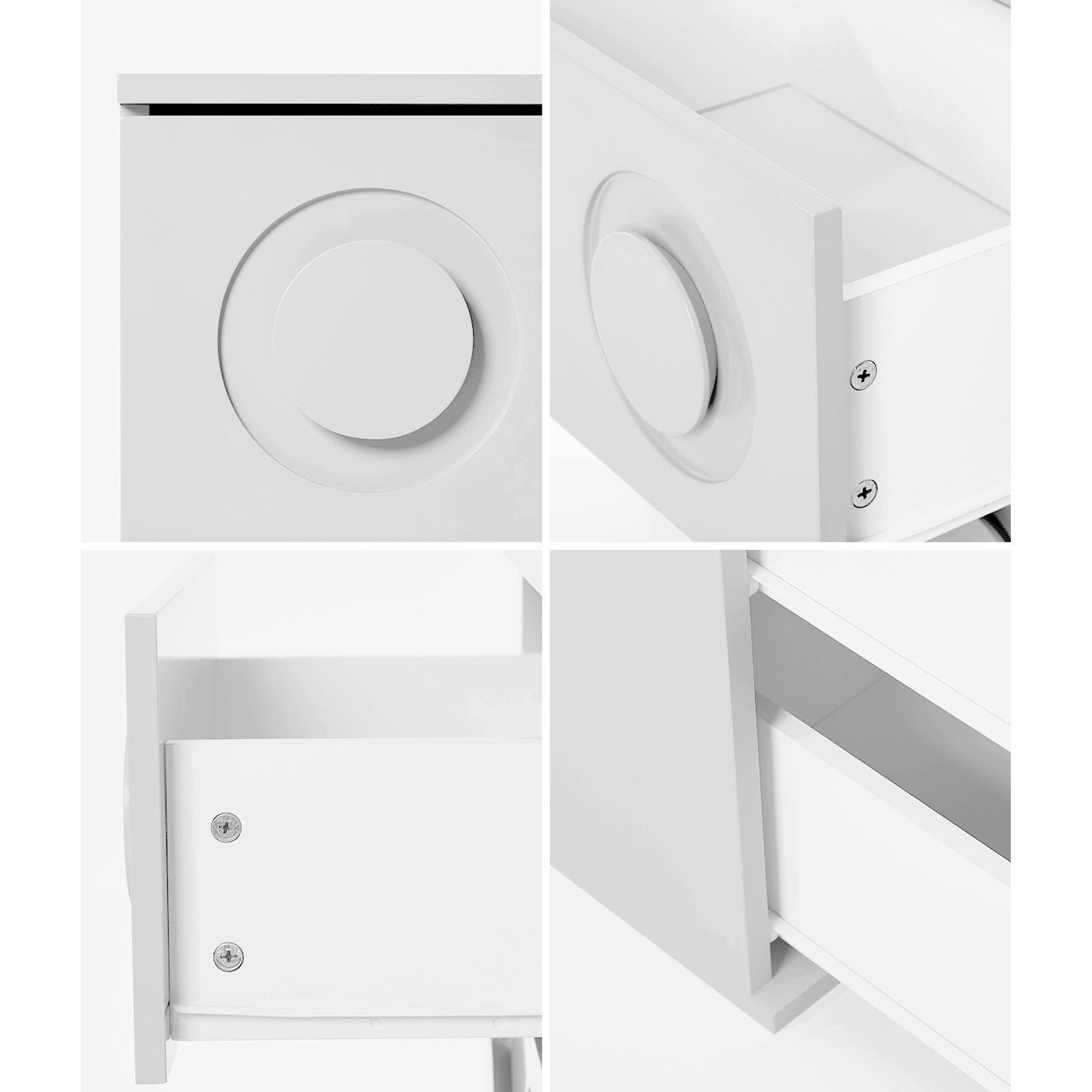 Oikiture 2x Bedside Table 2 Drawers Nightstand Side Storage Cabinet White - Sunyee