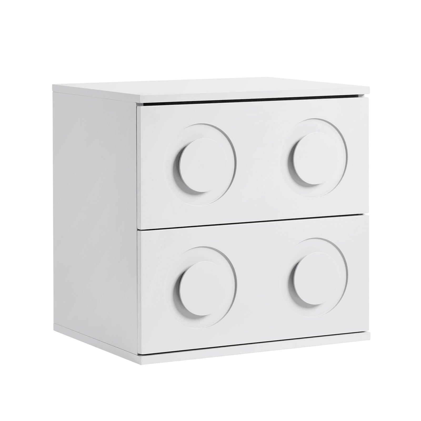 Oikiture 2x Bedside Table 2 Drawers Nightstand Side Storage Cabinet White - Sunyee