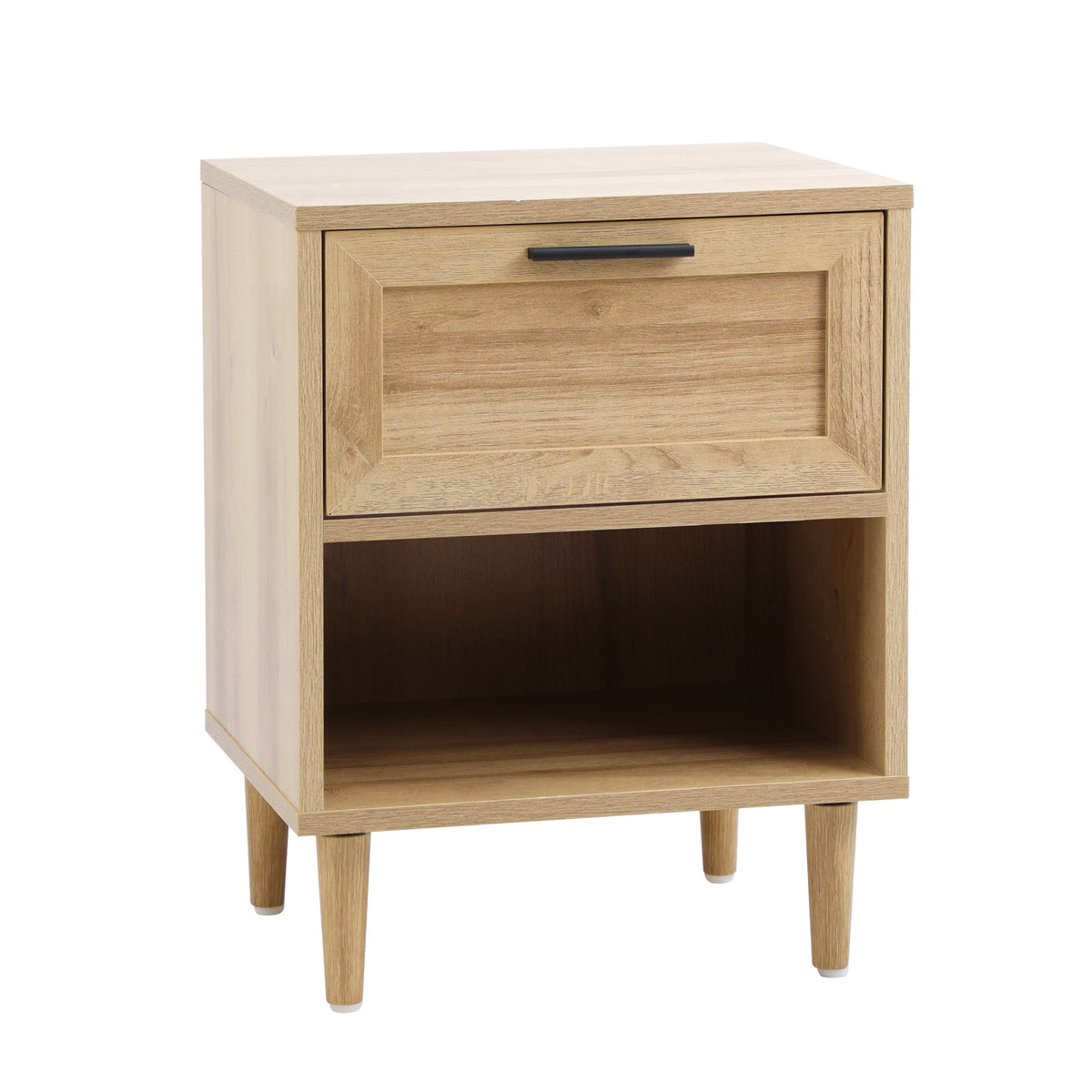 Oikiture Bedside Table Nightstand Side End Table Bedroom Storage Cabinet Natural - Sunyee