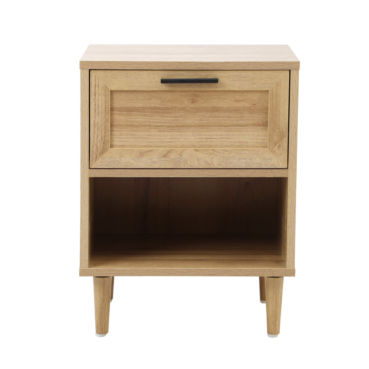 Oikiture Bedside Table Nightstand Side End Table Bedroom Storage Cabinet Natural - Sunyee