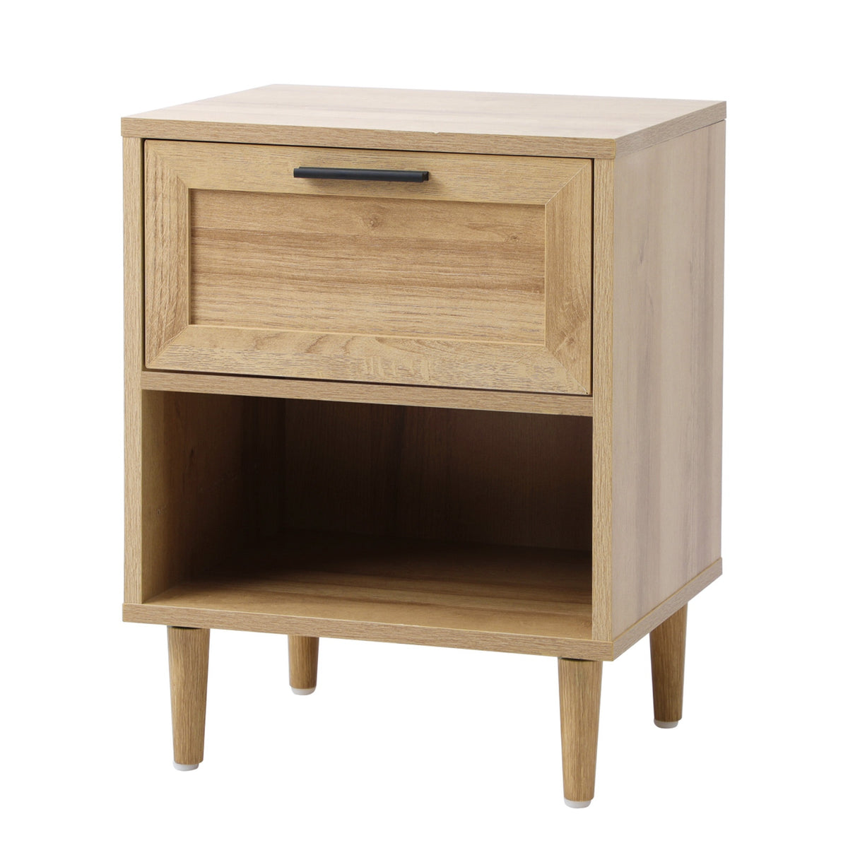 Oikiture Bedside Table Nightstand Side End Table Bedroom Storage Cabinet Natural - Sunyee