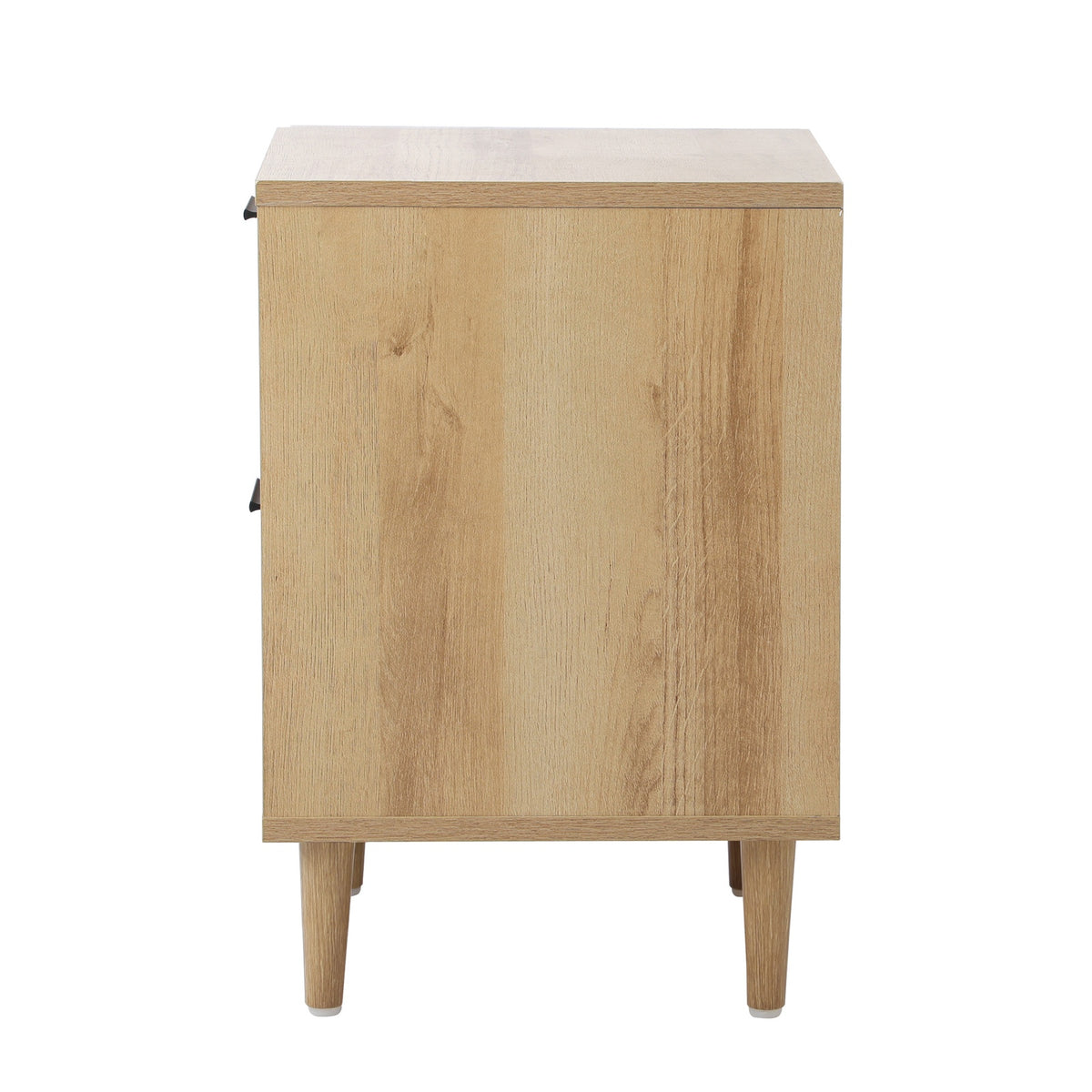 Oikiture Bedside Table Nightstand 2 Drwers Side End Table Storage Natural - Sunyee