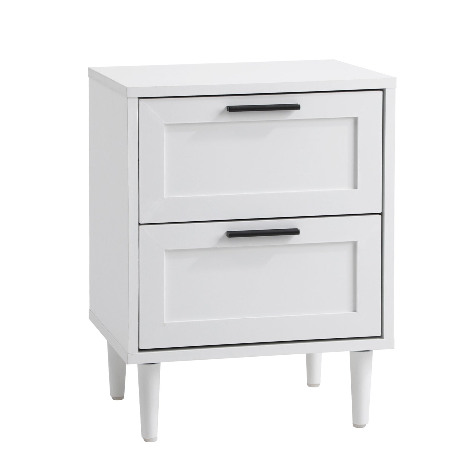Oikiture Bedside Tables Set of 2 Nightstand Side End Table Bedroom Storage White - Sunyee
