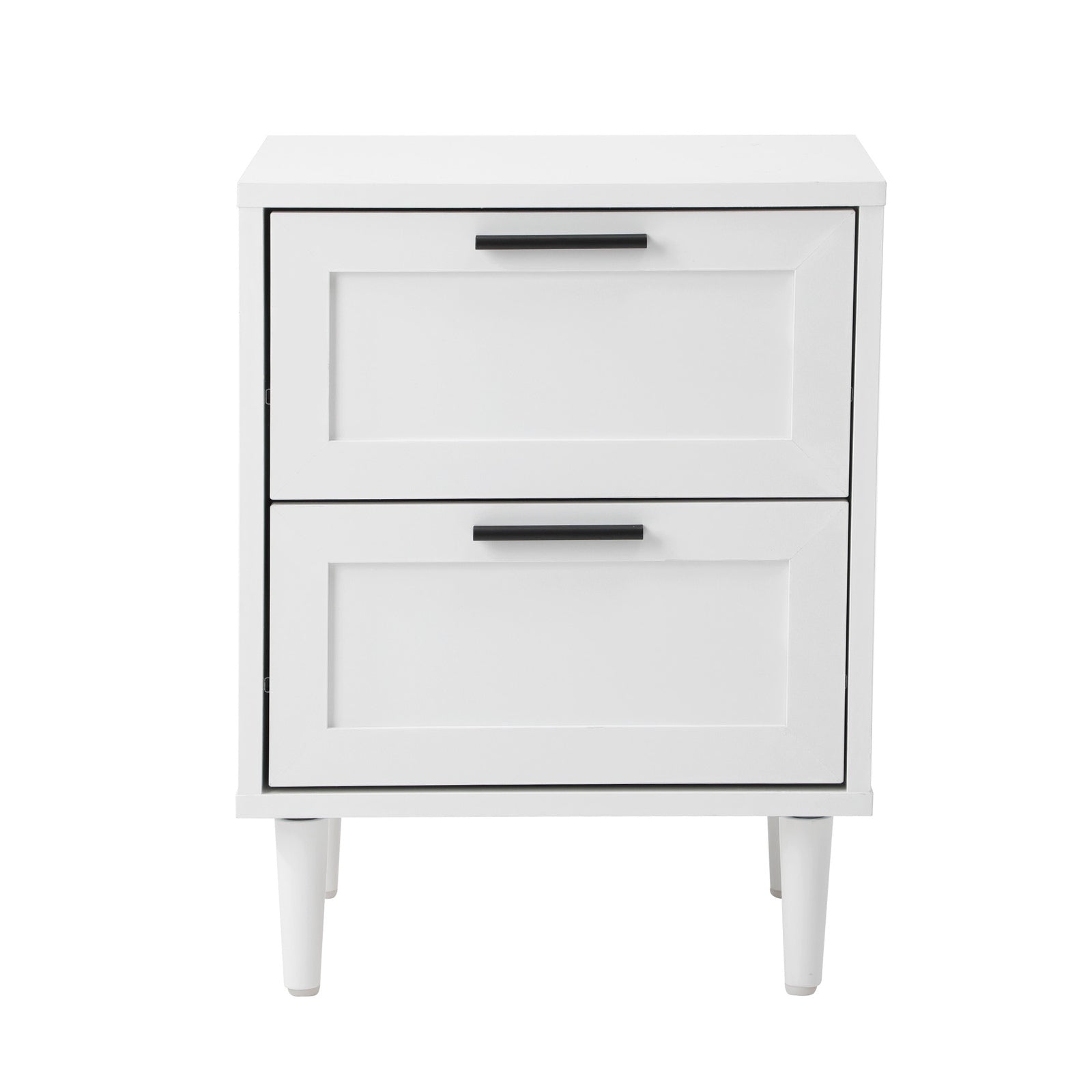 Oikiture Bedside Tables Set of 2 Nightstand Side End Table Bedroom Storage White - Sunyee