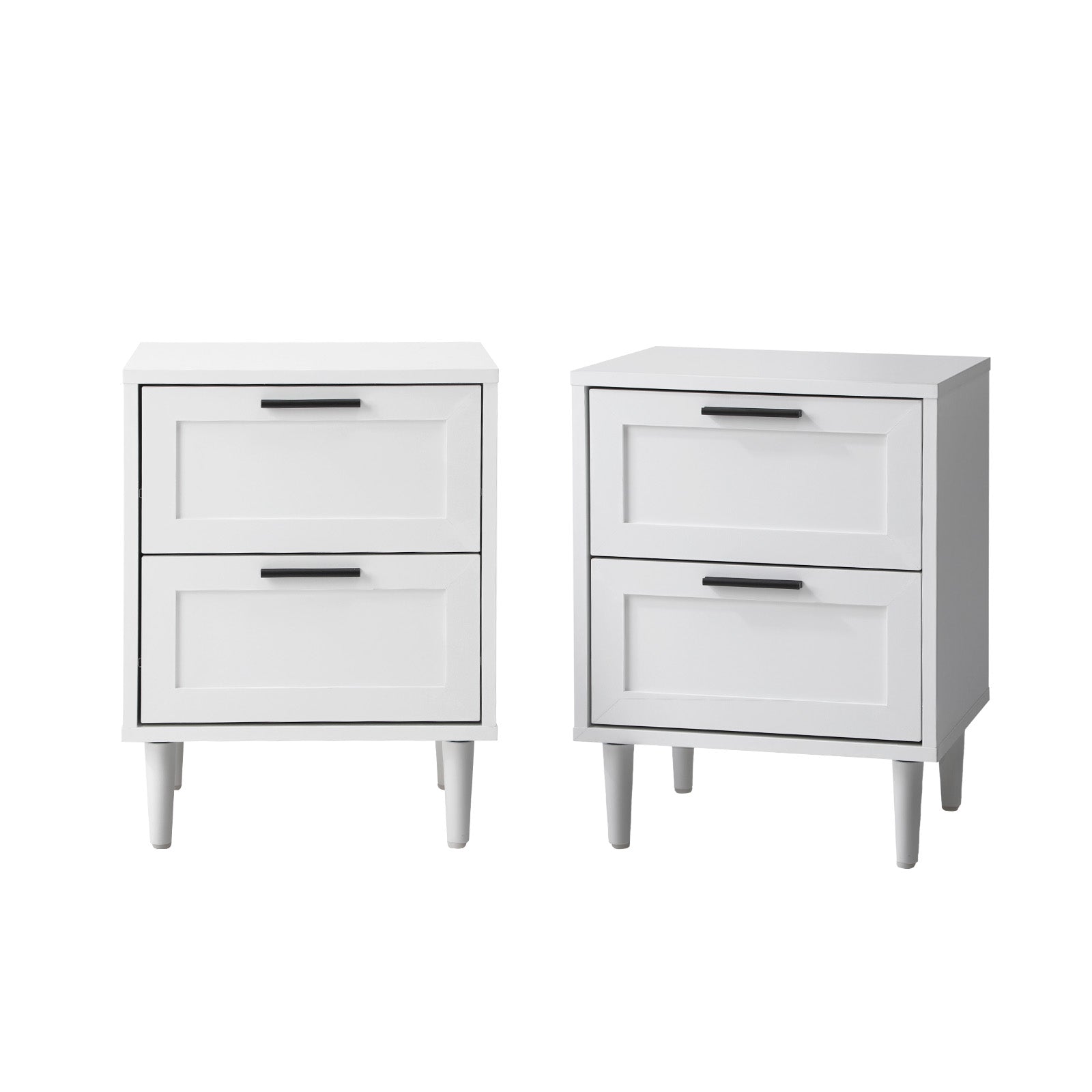 Oikiture Bedside Tables Set of 2 Nightstand Side End Table Bedroom Storage White - Sunyee
