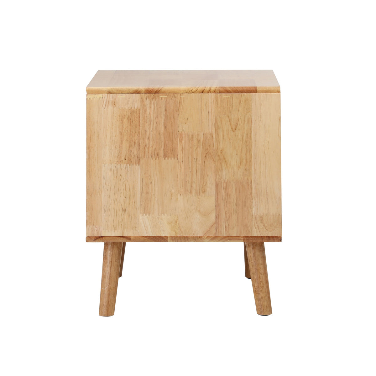 Oikiture Set of 2 Bedside Tables 2 Drawers Side Tables Nightstand Rubber Wood - Sunyee