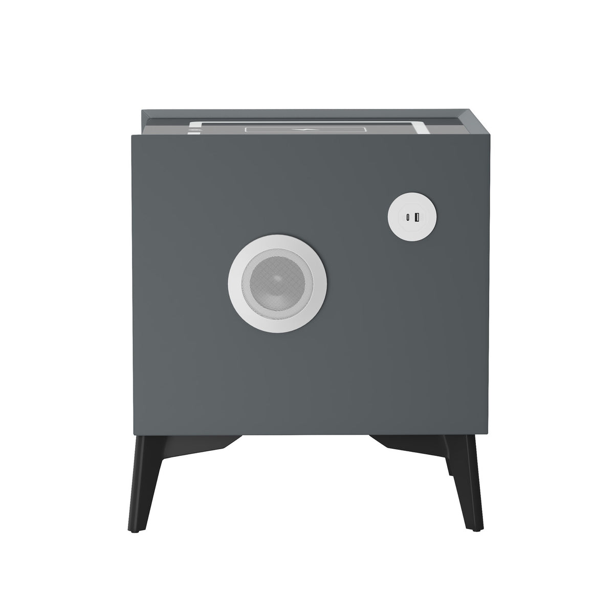 Oikiture Set of 2 Smart Bedside Tables Wireless Charging LED Nightstand Drawers - Sunyee