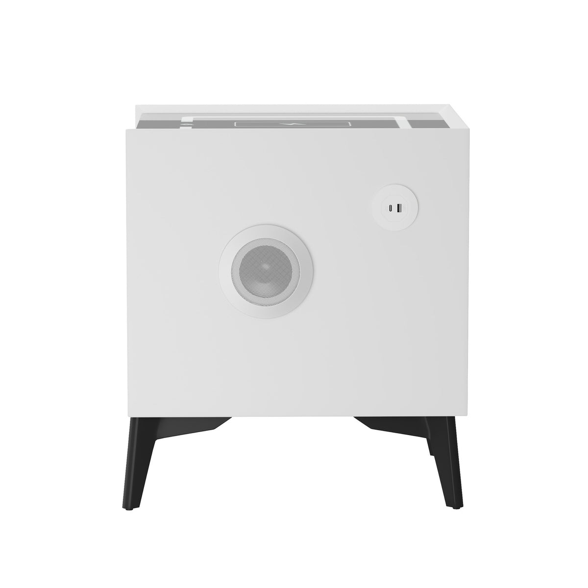 Oikiture Set of 2 Smart Bedside Tables Wireless Charging LED Drawers Nightstand - Sunyee