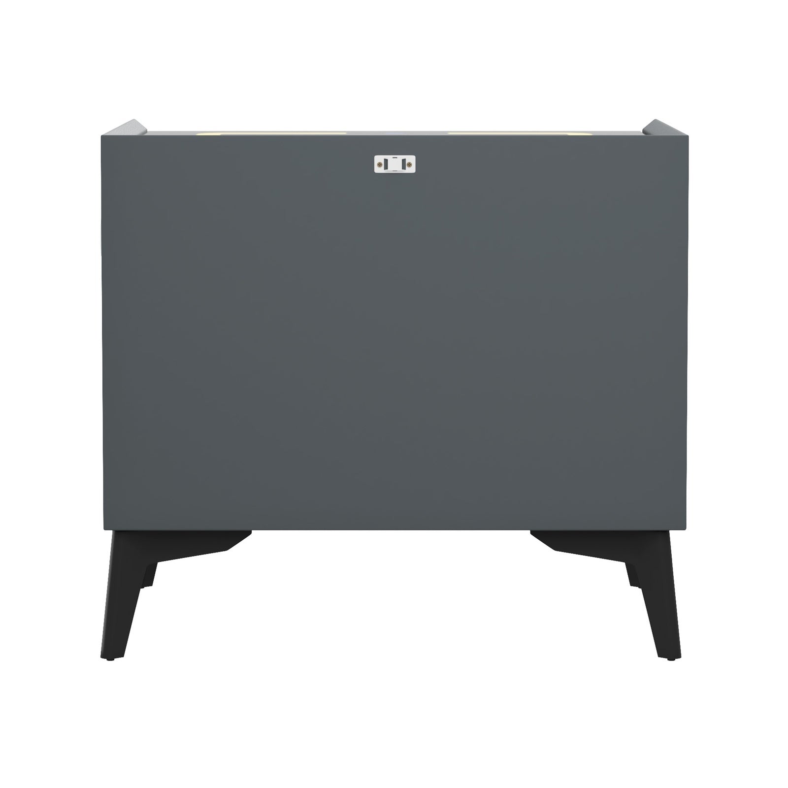 Oikiture Set of 2 Smart Bedside Tables Wireless Charging LED Nightstand Grey - Sunyee