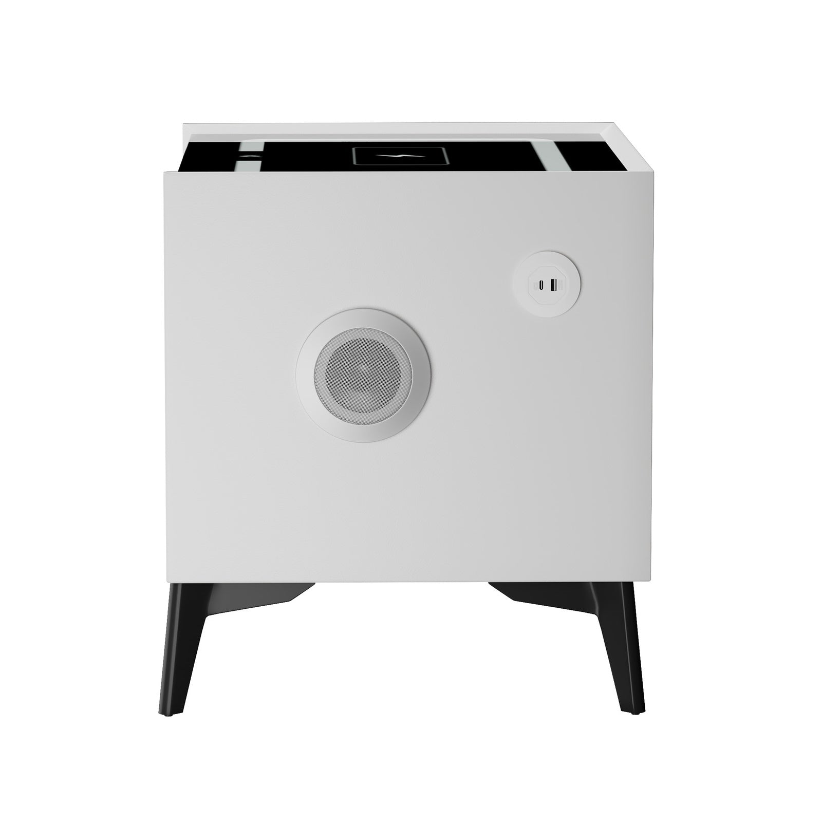 Oikiture Set of 2 Smart Bedside Tables LED Wireless Charging Nightstand White - Sunyee
