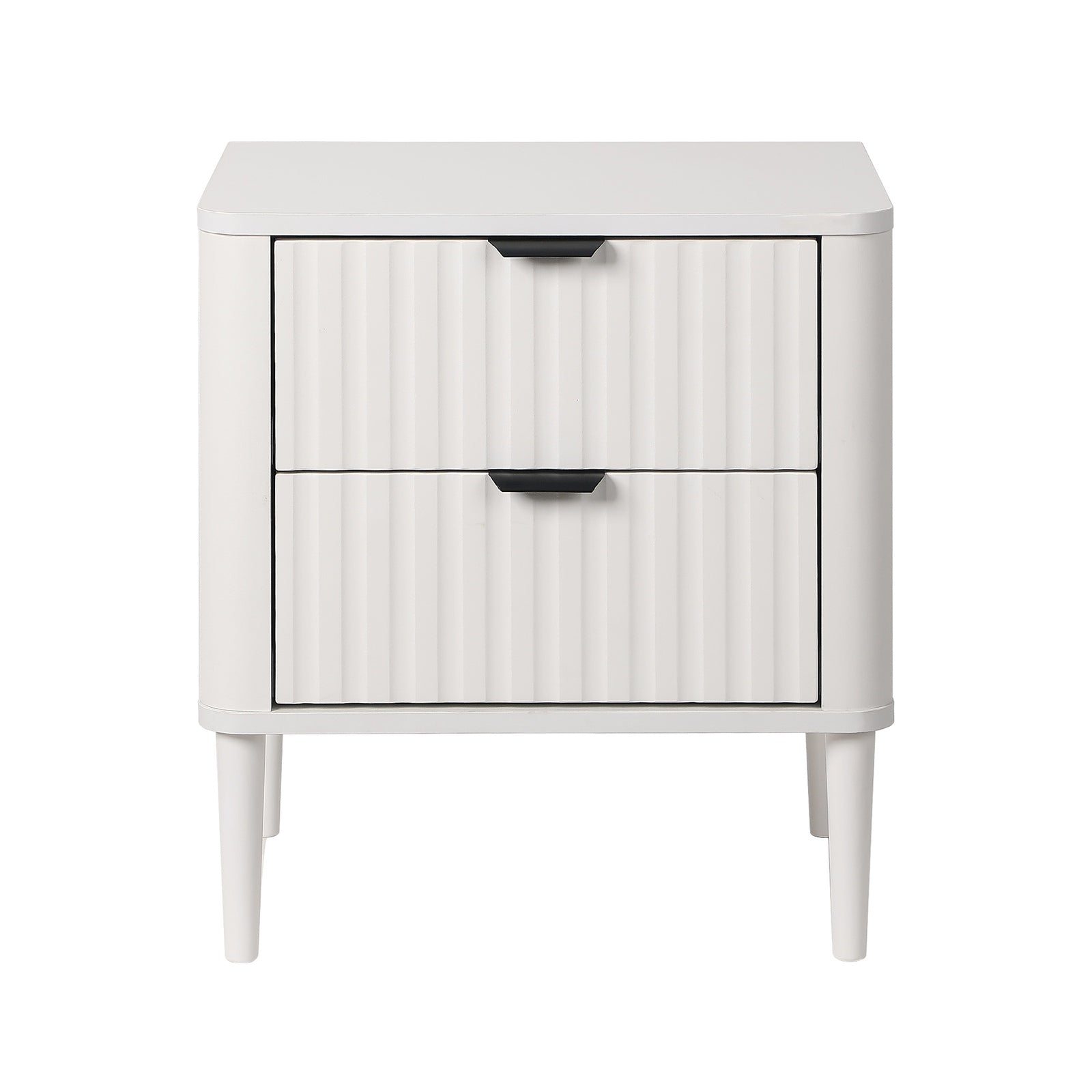 Oikiture 2x Bedside Table Nightstand Side Tables Storage 2 Drawers Cabinet White - Sunyee
