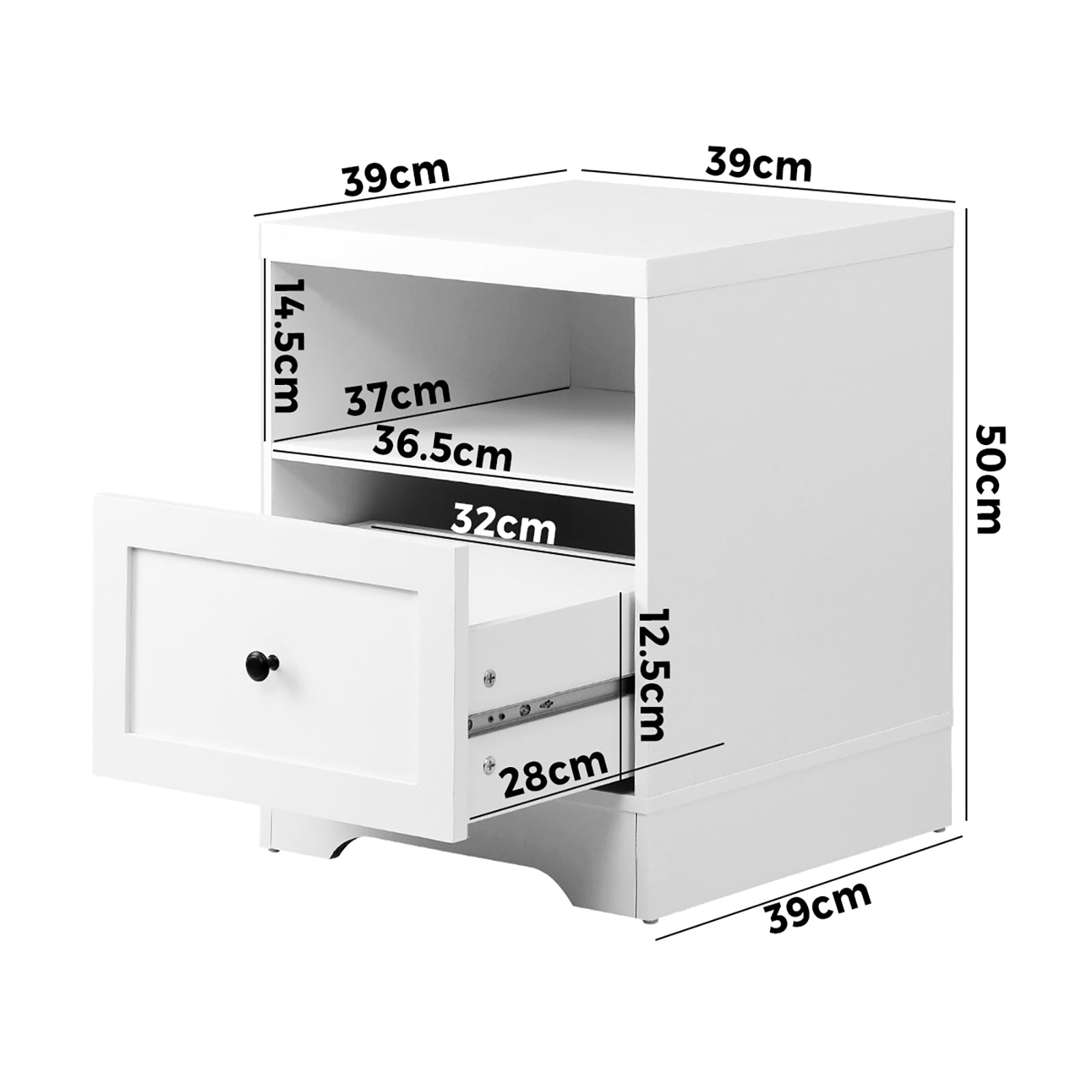 Oikiture Bedside Tables Drawers Bedroom Hamptons Furniture Storage Cabinet - Sunyee