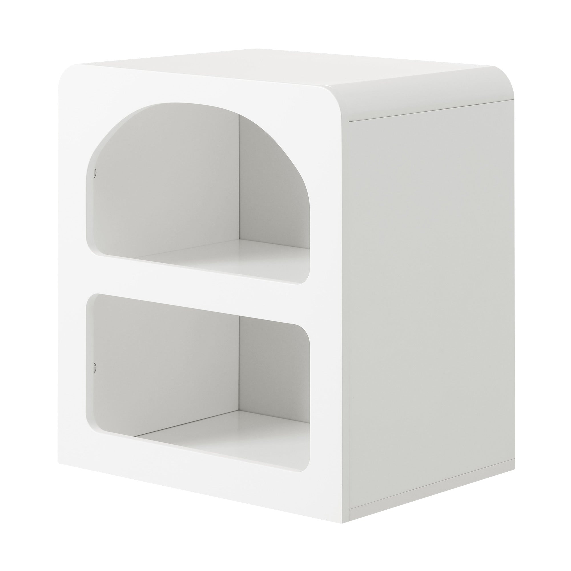 Oikiture Bedside Table Display Shelf Storage Cabinet Nightstand White - Sunyee