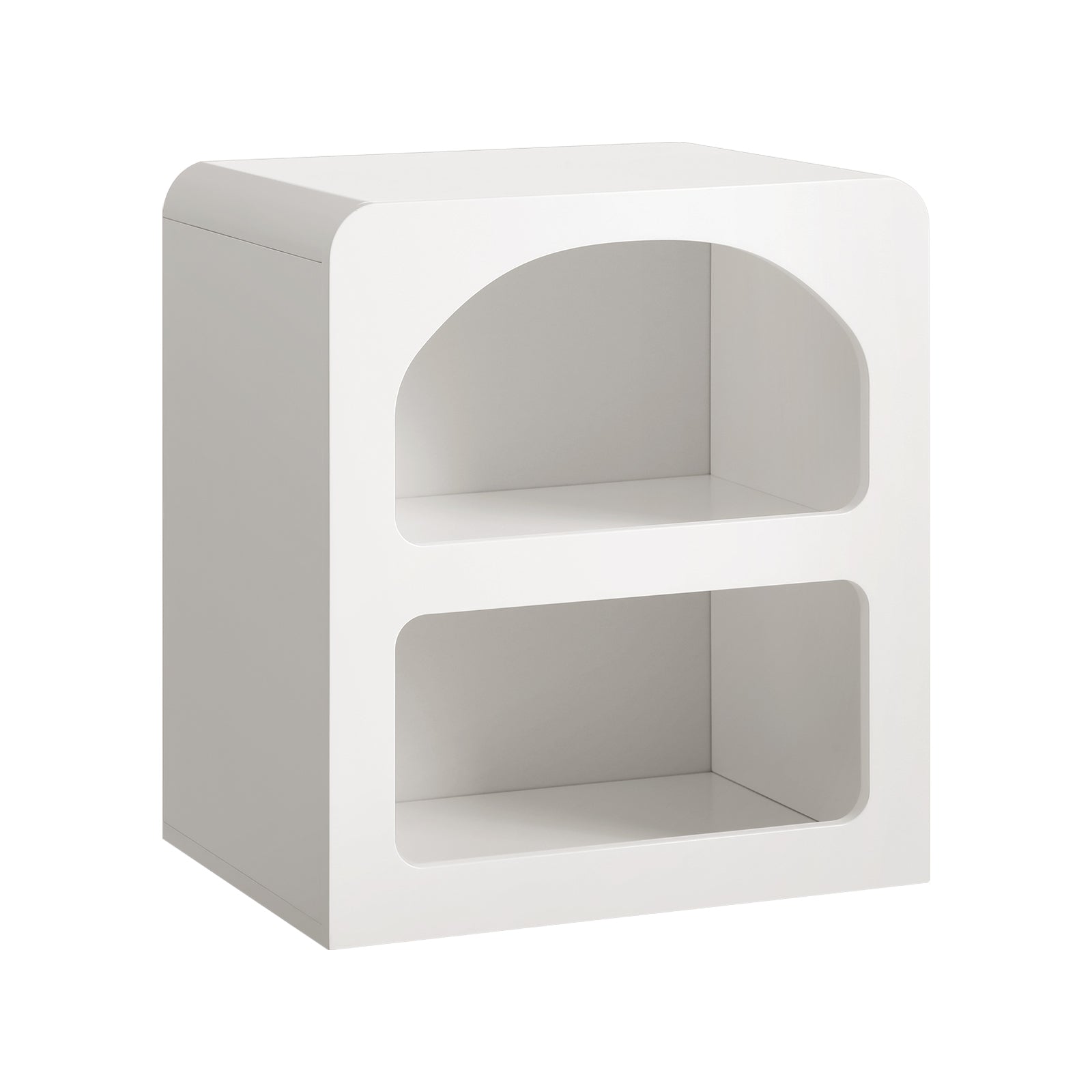 Oikiture Bedside Table Display Shelf Storage Cabinet Nightstand White - Sunyee