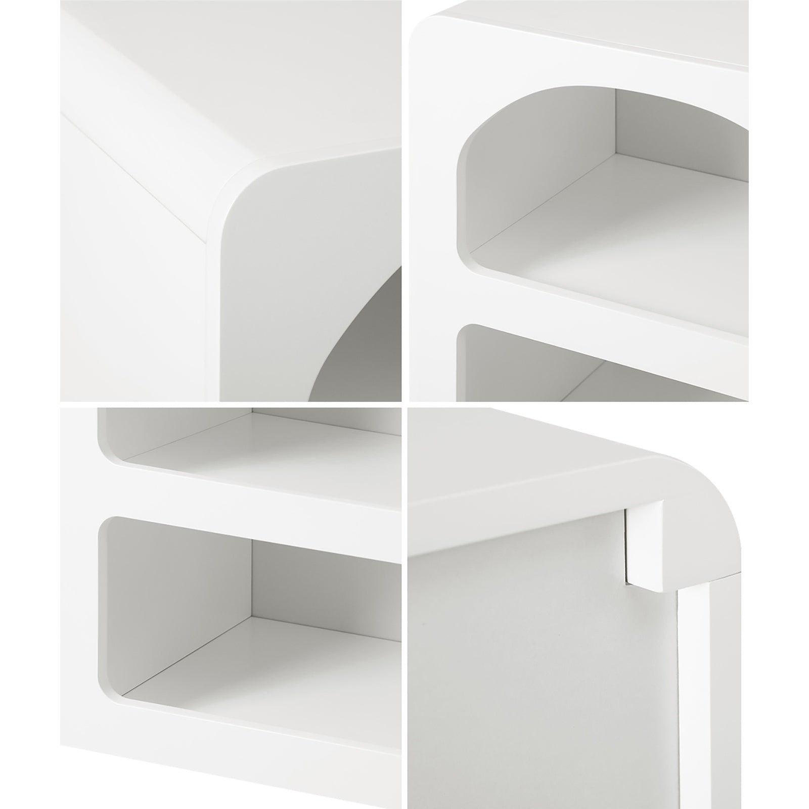 Oikiture Bedside Tables Set of 2 Display Shelf Storage Cabinet Nightstand White - Sunyee