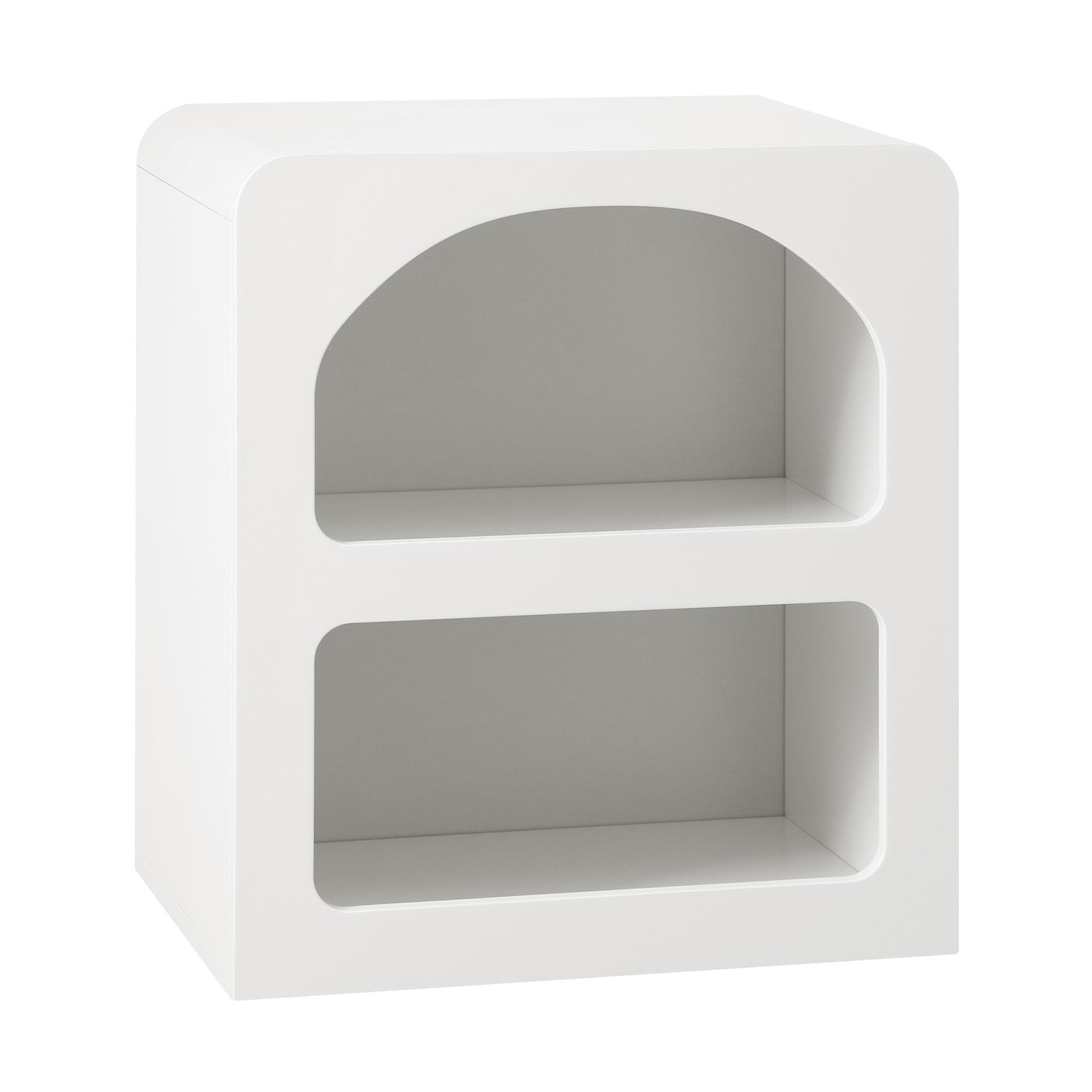 Oikiture Bedside Tables Set of 2 Display Shelf Storage Cabinet Nightstand White - Sunyee