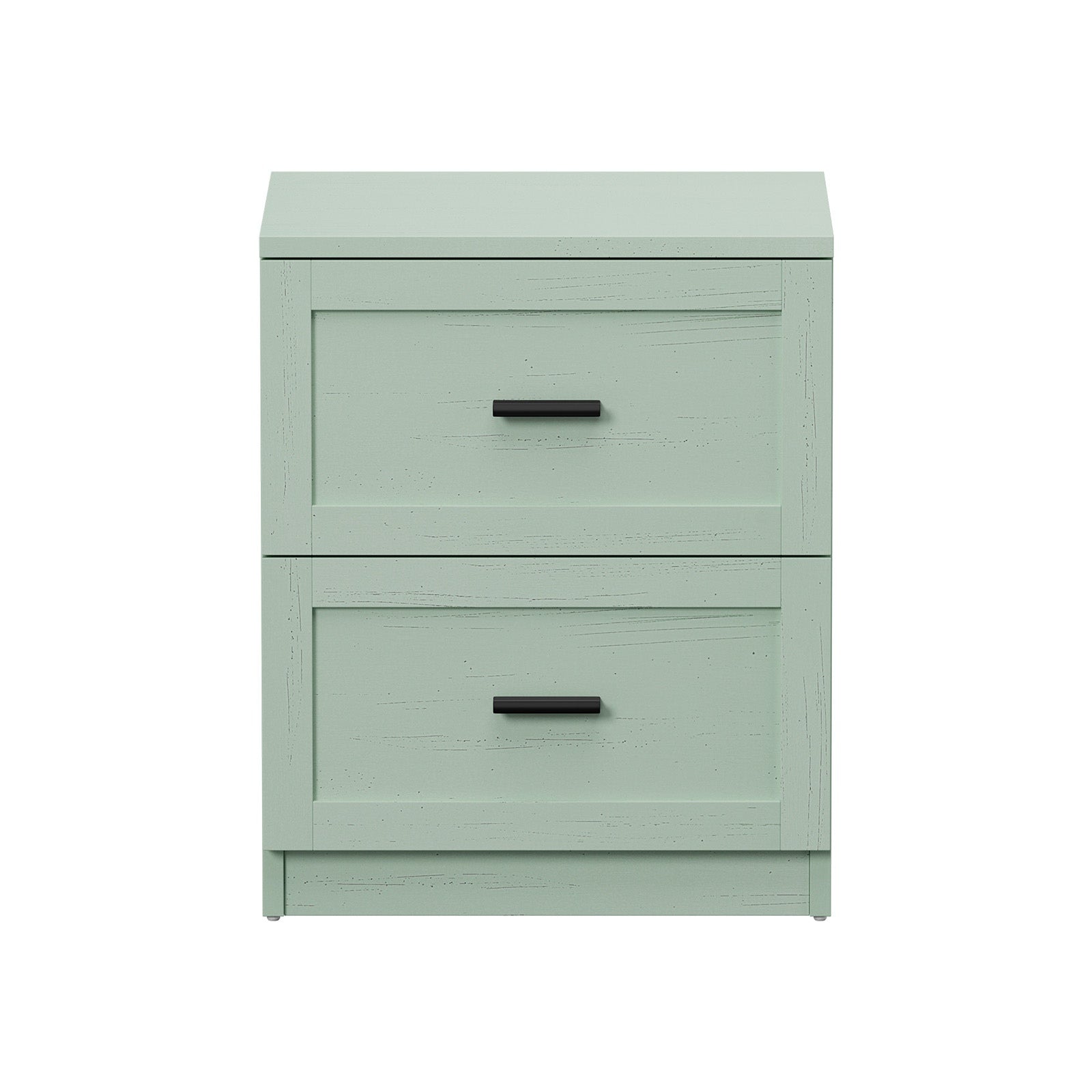 Oikiture Bedside Table 2 Drawers Nightstand Cabinet End Table Green