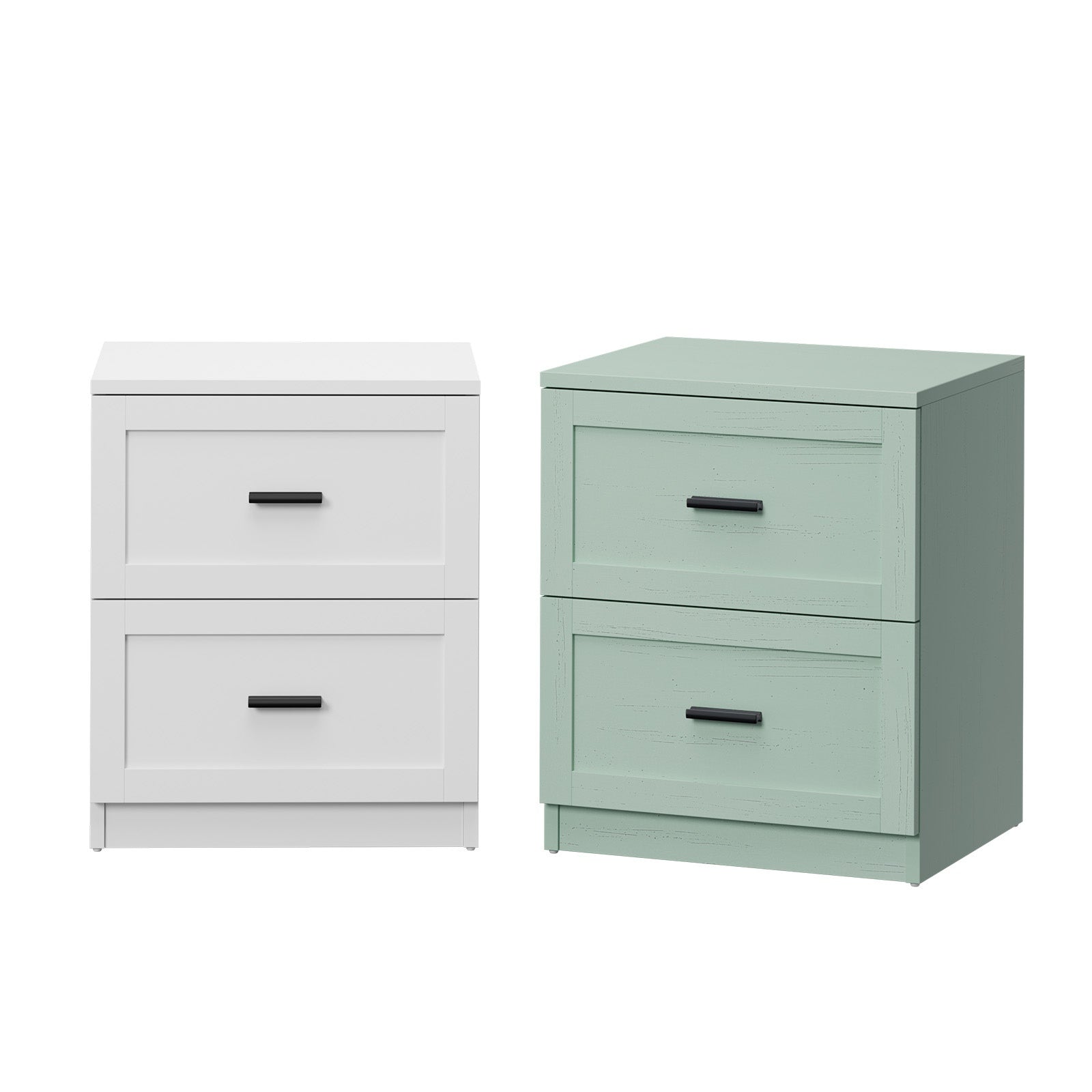 Oikiture Bedside Table 2 Drawers Nightstand Cabinet End Table