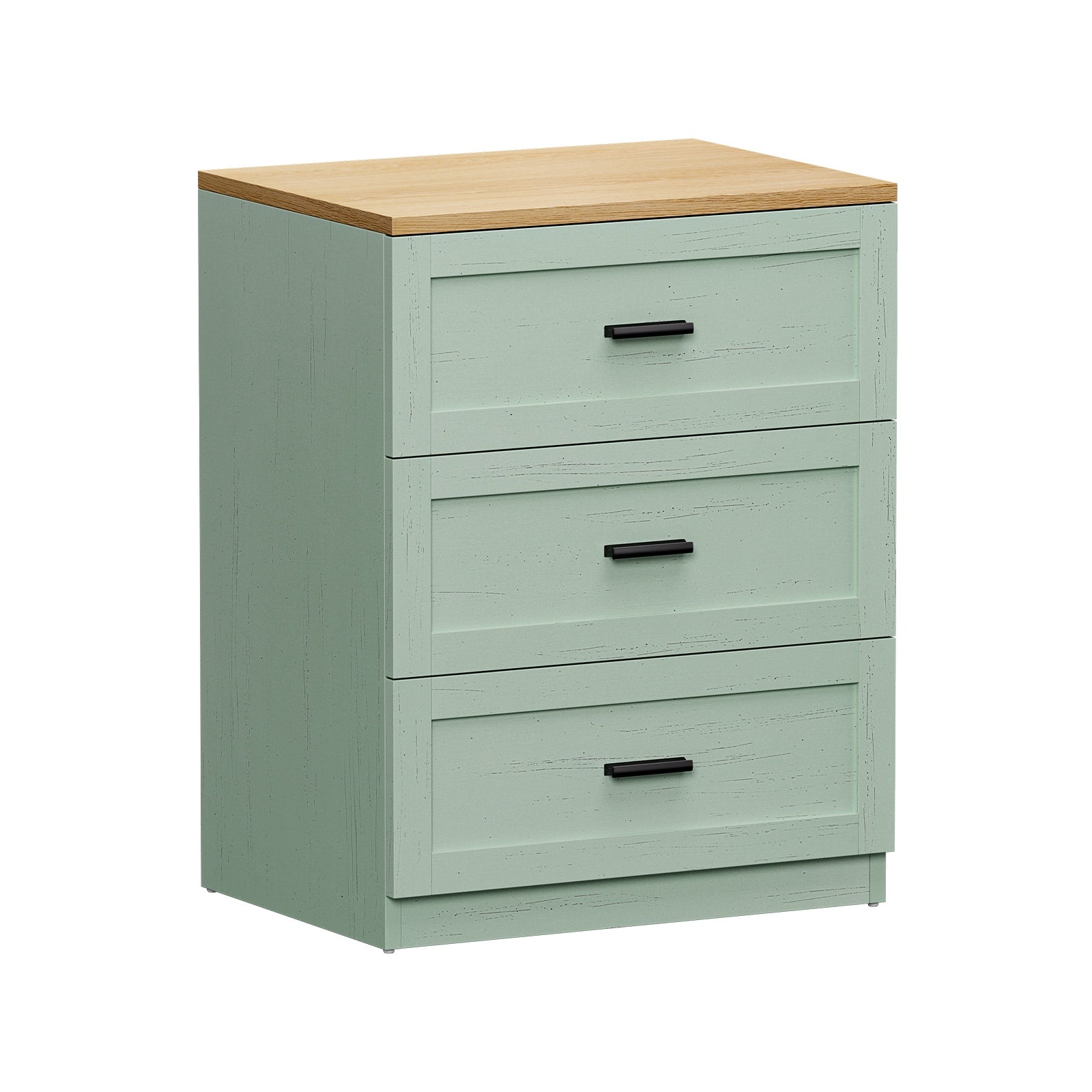 Oikiture Bedside Table 3 Drawers Nightstand Cabinet End Table