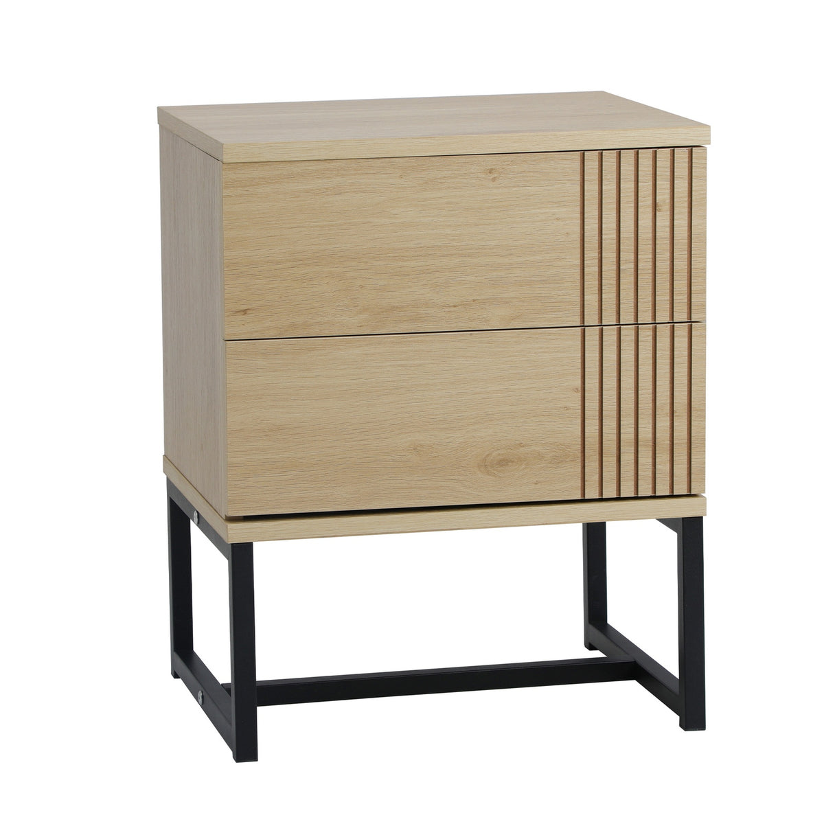 Oikiture Set of 2 Bedside Tables Side Table Bedroom Storage Nightstand Metal - Sunyee