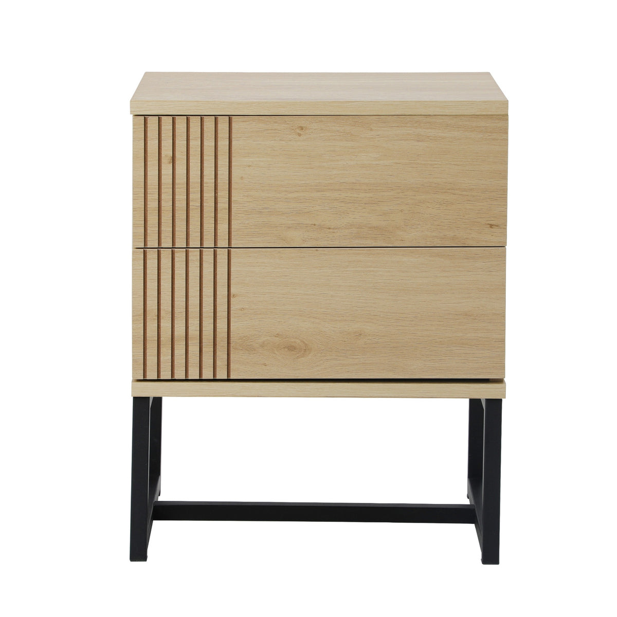 Oikiture Set of 2 Bedside Tables Side Table Bedroom Storage Nightstand Metal - Sunyee