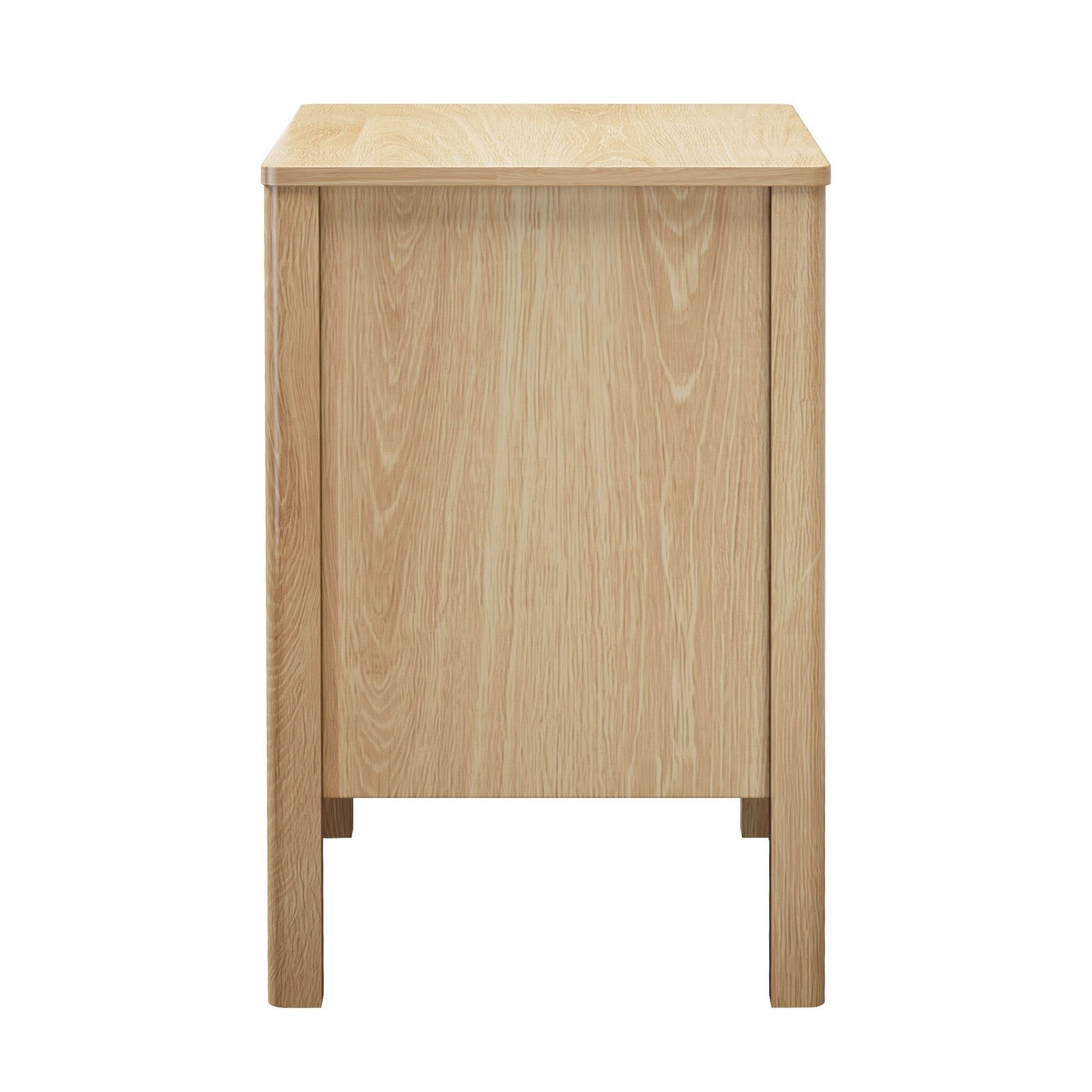 Oikiture Bedside Table 3 Drawers Side Table Nightstand Handle-free Natural