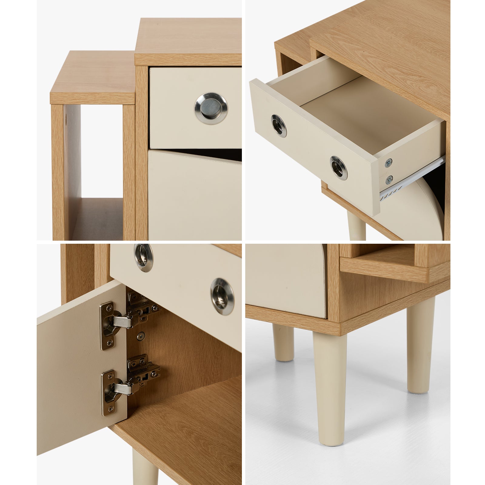 Oikiture Kids Robot Bedside Table Nightstand With Drawer Bedroom Storage Cabinet