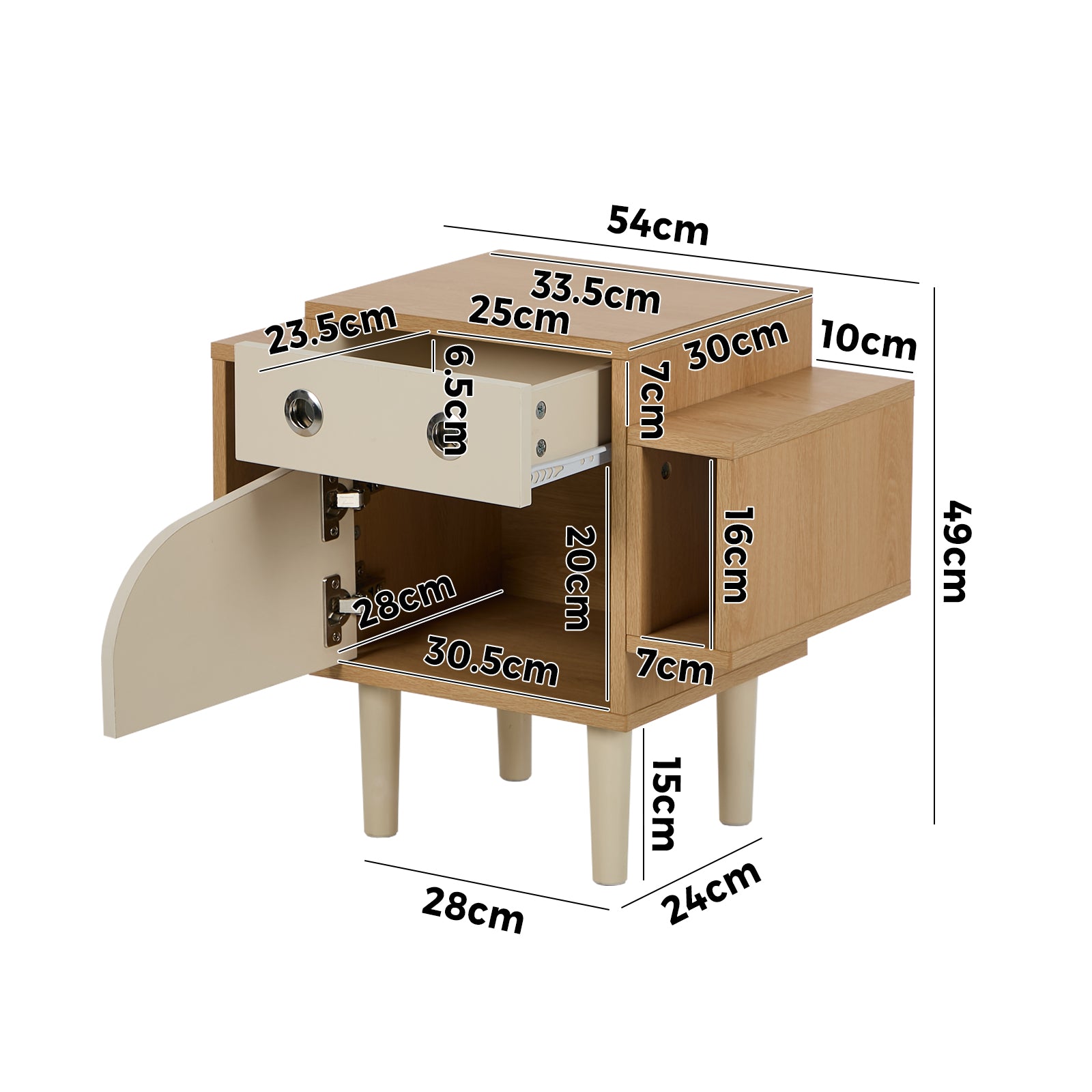 Oikiture Kids Robot Bedside Table Nightstand With Drawer Bedroom Storage Cabinet