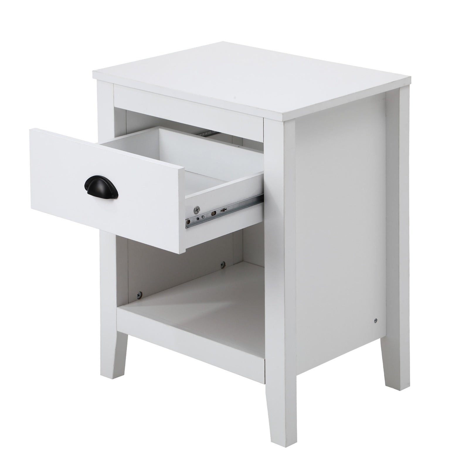 Oikiture Bedside Table Side End Tables Nightstand Storage Cabinet Vintage - Sunyee