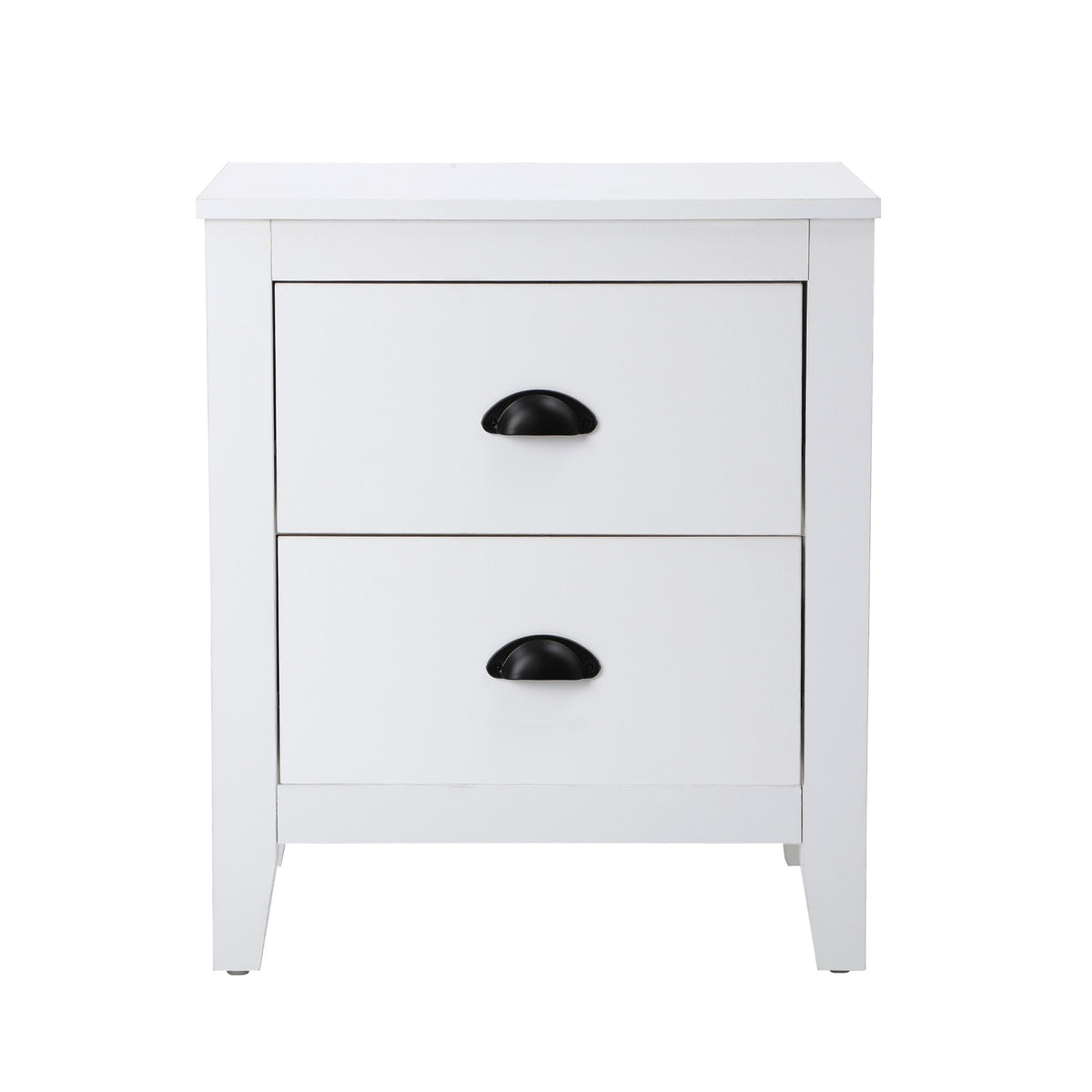 Oikiture Bedside Table 2 Drawers Side Tables Nightstand Storage Cabinet Vintage - Sunyee