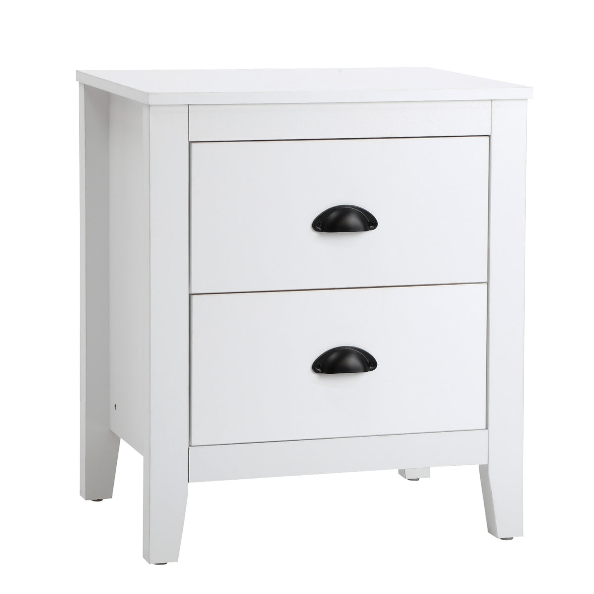 Oikiture Bedside Table 2 Drawers Side Tables Nightstand Storage Cabinet Vintage - Sunyee
