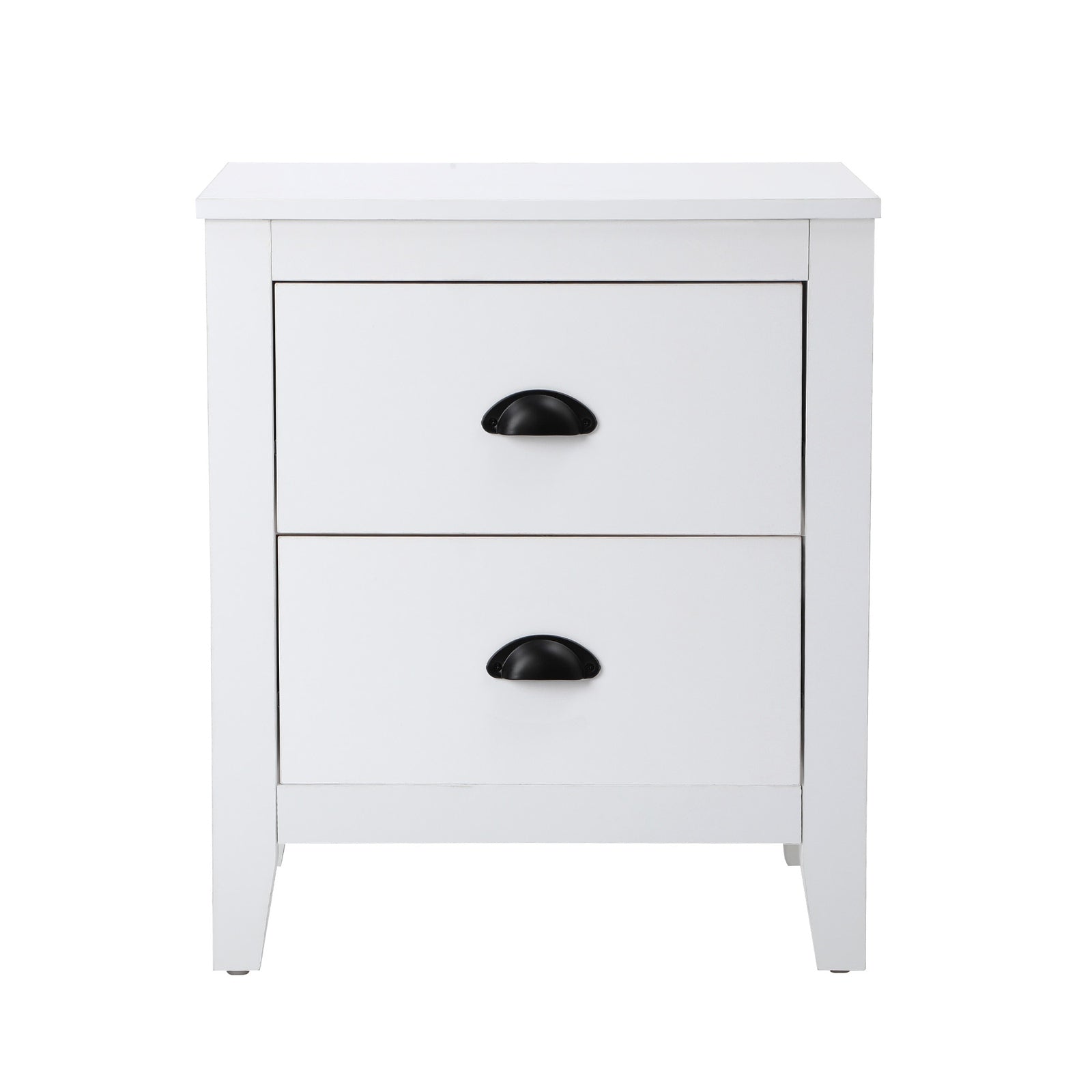 Oikiture 2x Bedside Table 2 Drawers Side Tables Nightstand Storage Cabinet White - Sunyee