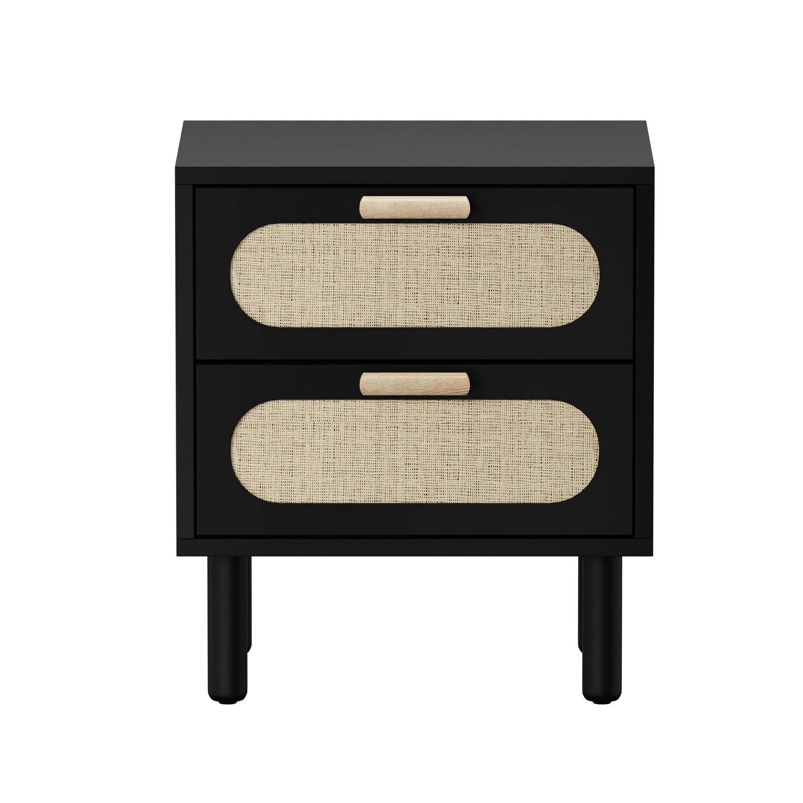 Oikiture 2x Bedside Table Drawers Side End Tables Storage Nightstand Black - Sunyee