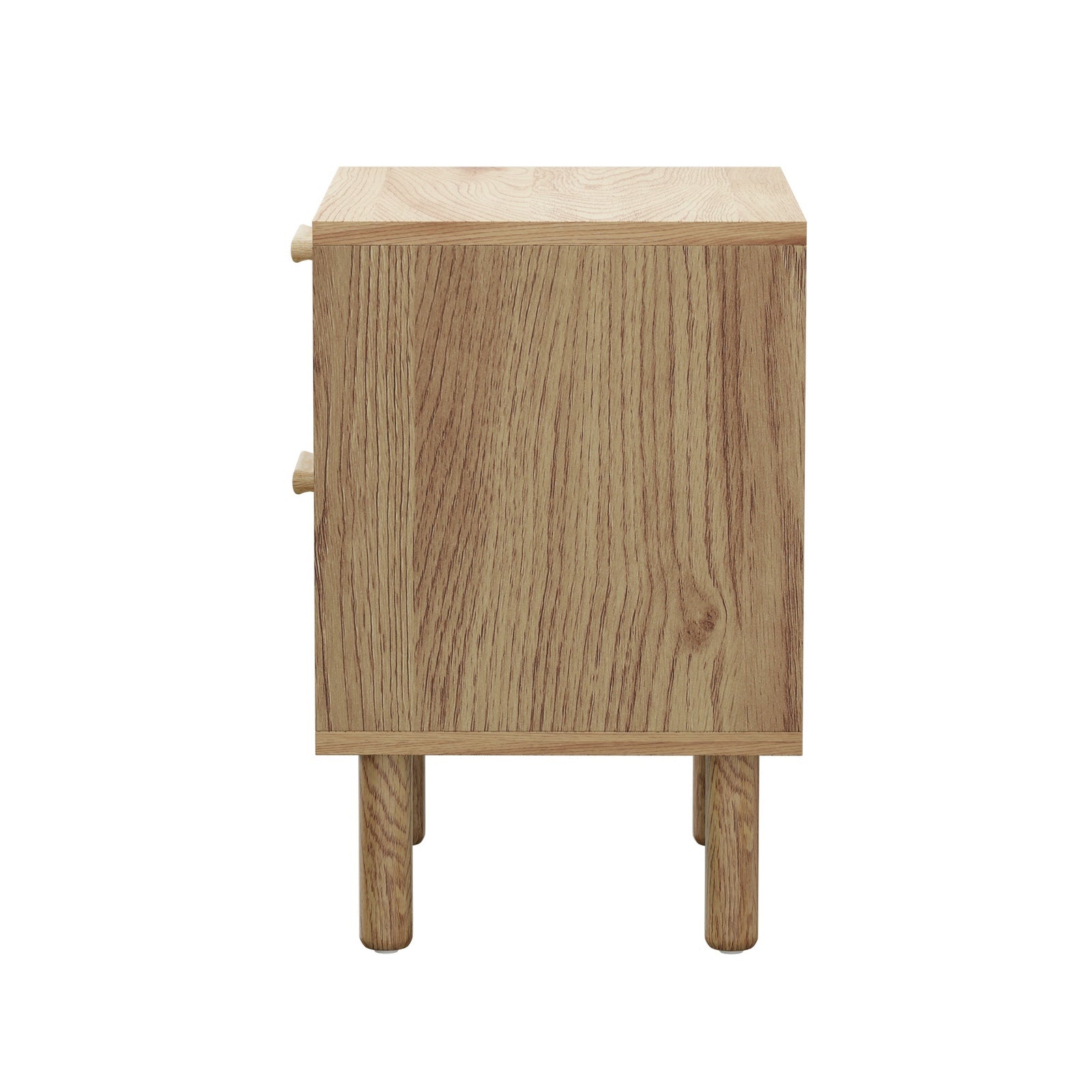 Oikiture Bedside Table Drawers Side End Tables Storage Nightstand Natural - Sunyee