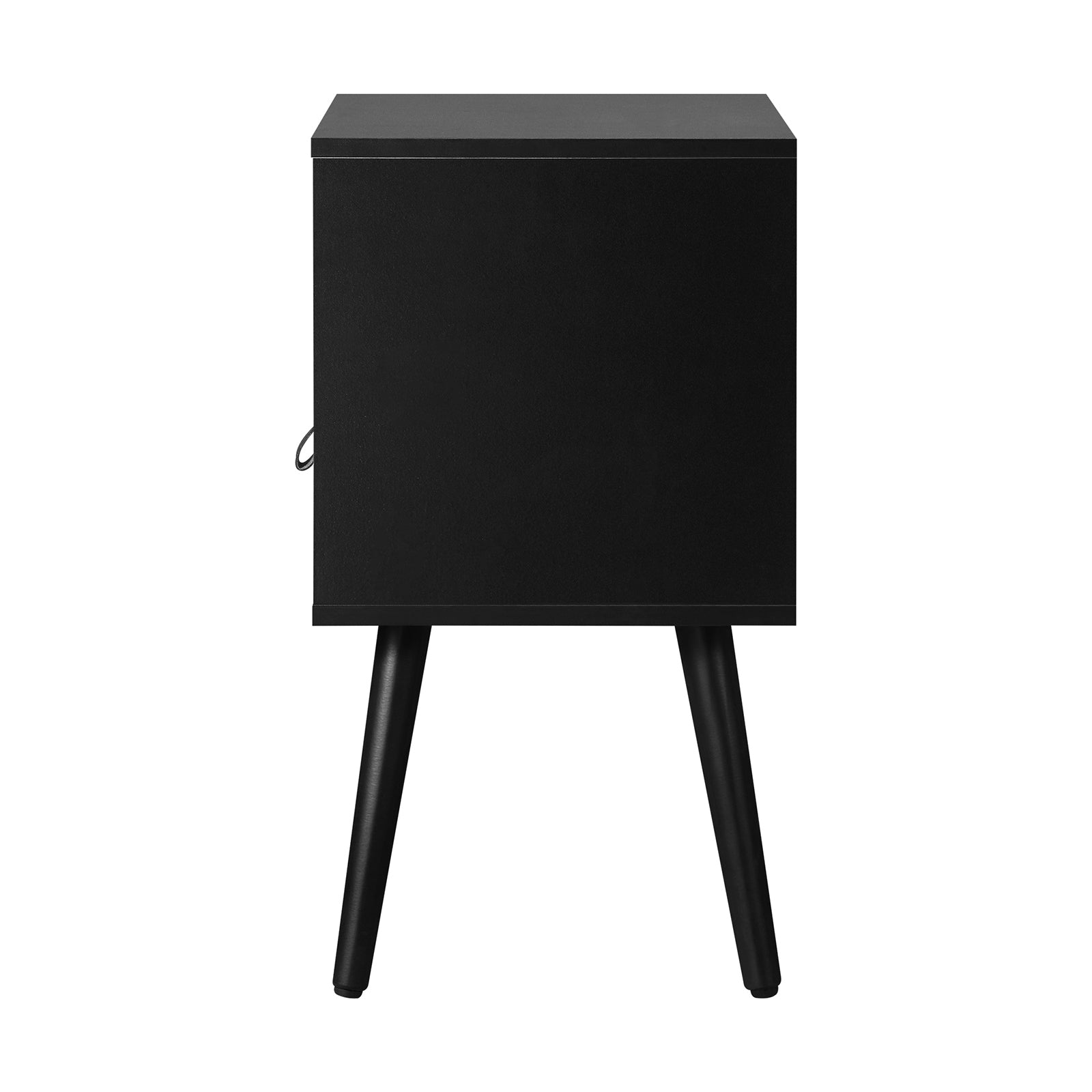 Oikiture 2 X Bedside Tables Side Table w/ Leather Handle Black - Sunyee