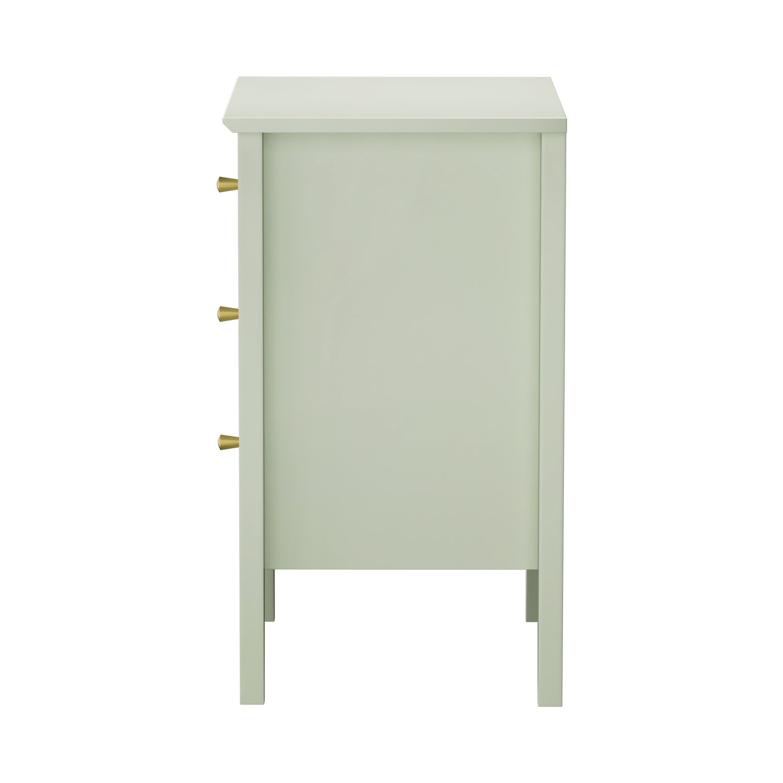 Oikiture Bedside Table 3 Drawers Side End Storage Furniture Nightstand Green - Sunyee