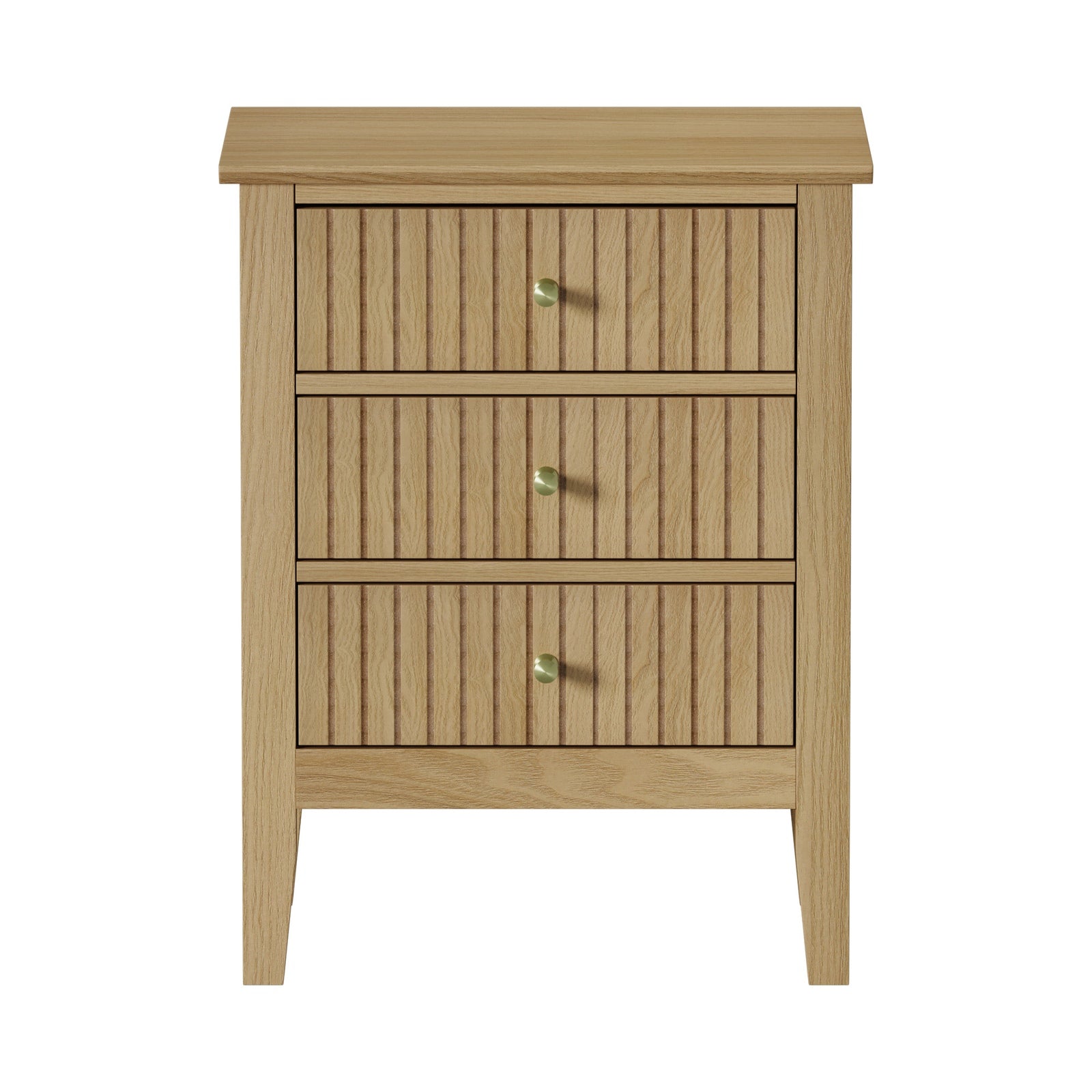 Oikiture Bedside Tables Set of 2 Side End Storage Furniture Nightstand Natural - Sunyee