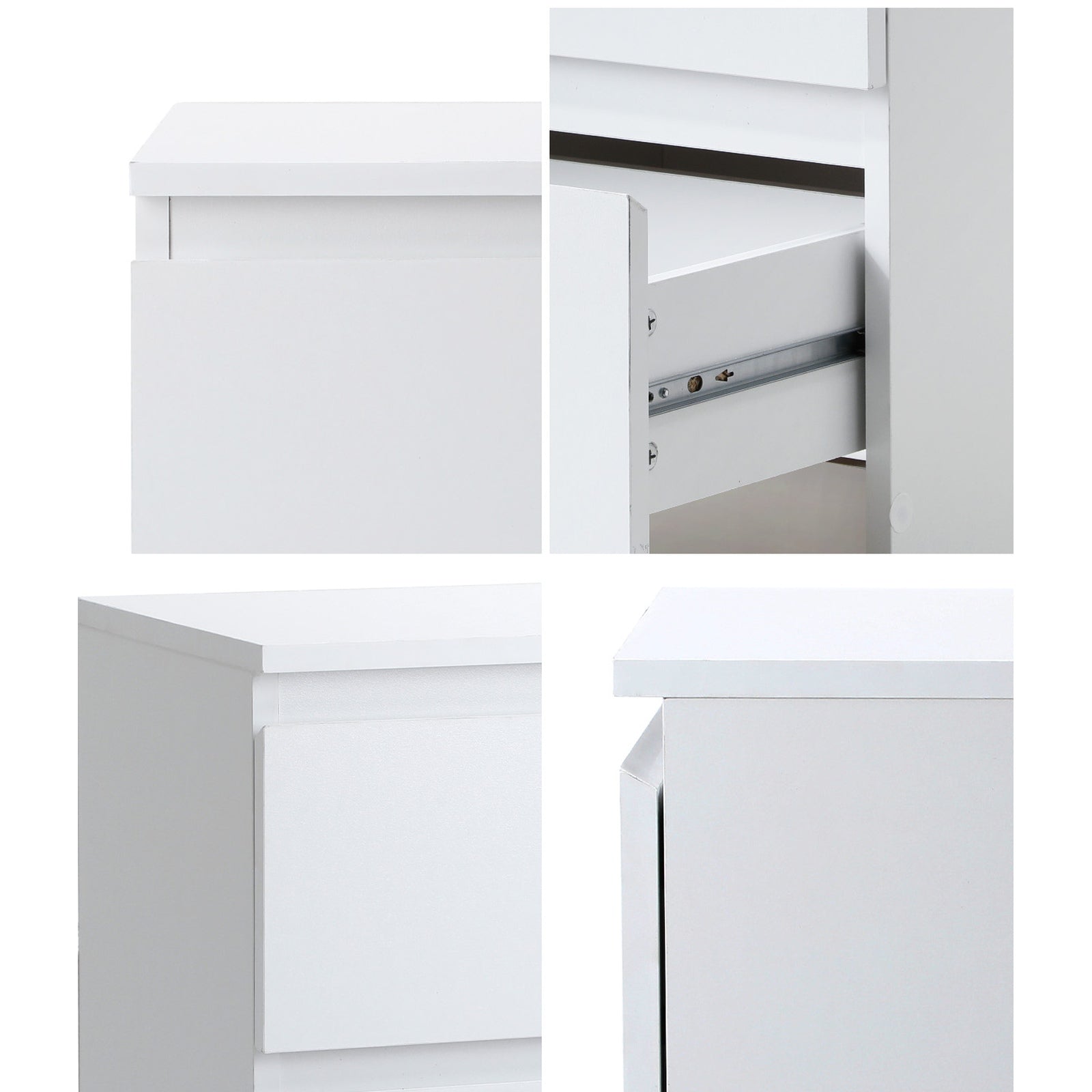 Oikiture Bedside Table Nightstand 2 Drawers Side End Table Storage Cabinet White - Sunyee