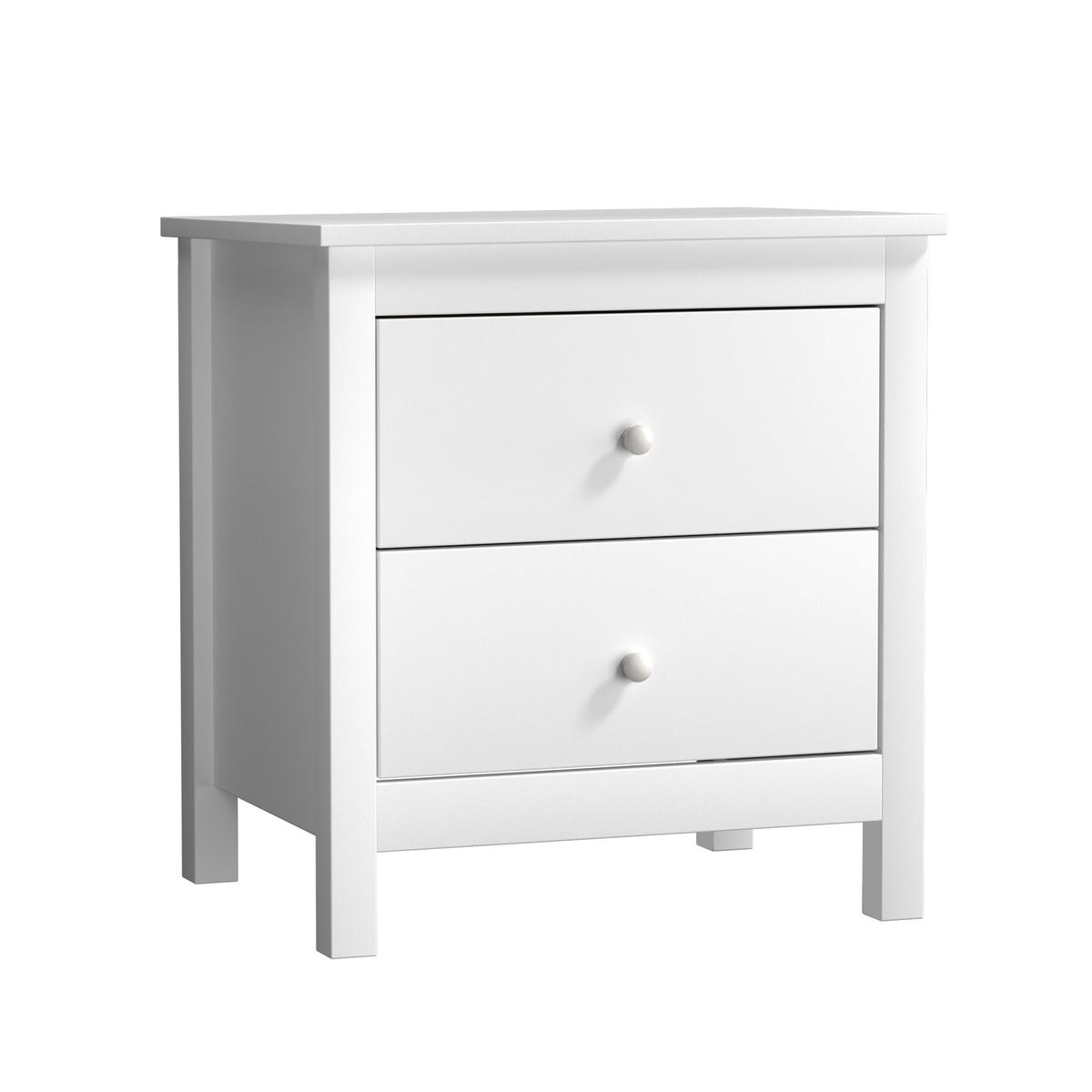 Oikiture Bedside Table Nightstand Side End Table Storage Cabinet 2 Drawers White - Sunyee