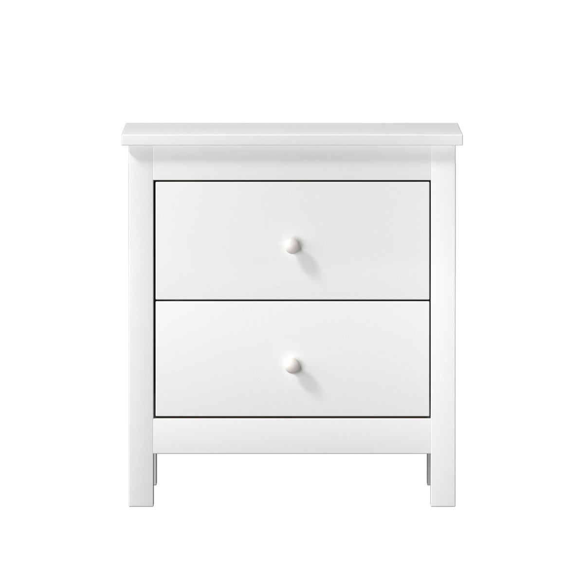 Oikiture Bedside Table Nightstand Side End Table Storage Cabinet 2 Drawers White - Sunyee