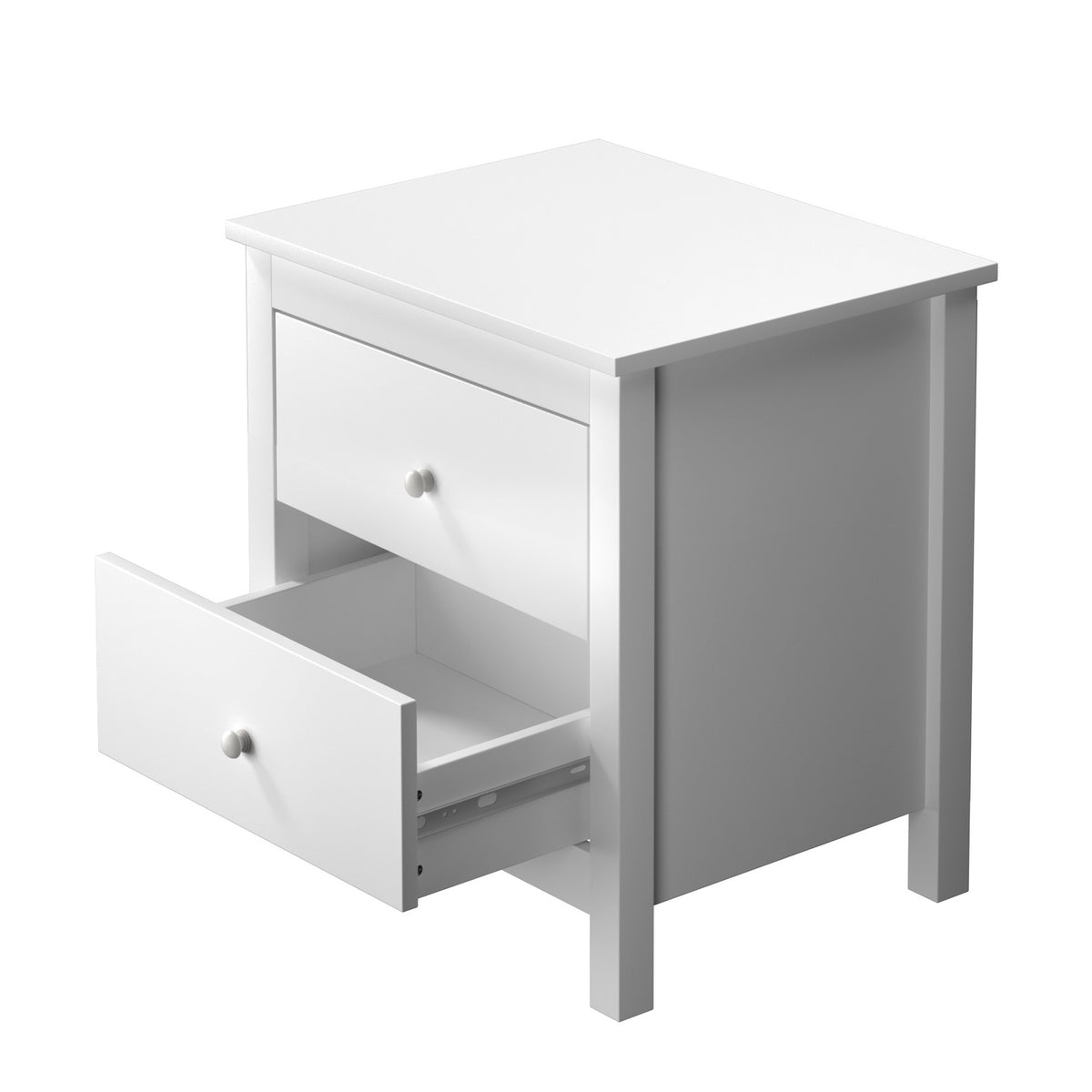 Oikiture Bedside Table Nightstand Side End Table Storage Cabinet 2 Drawers White - Sunyee