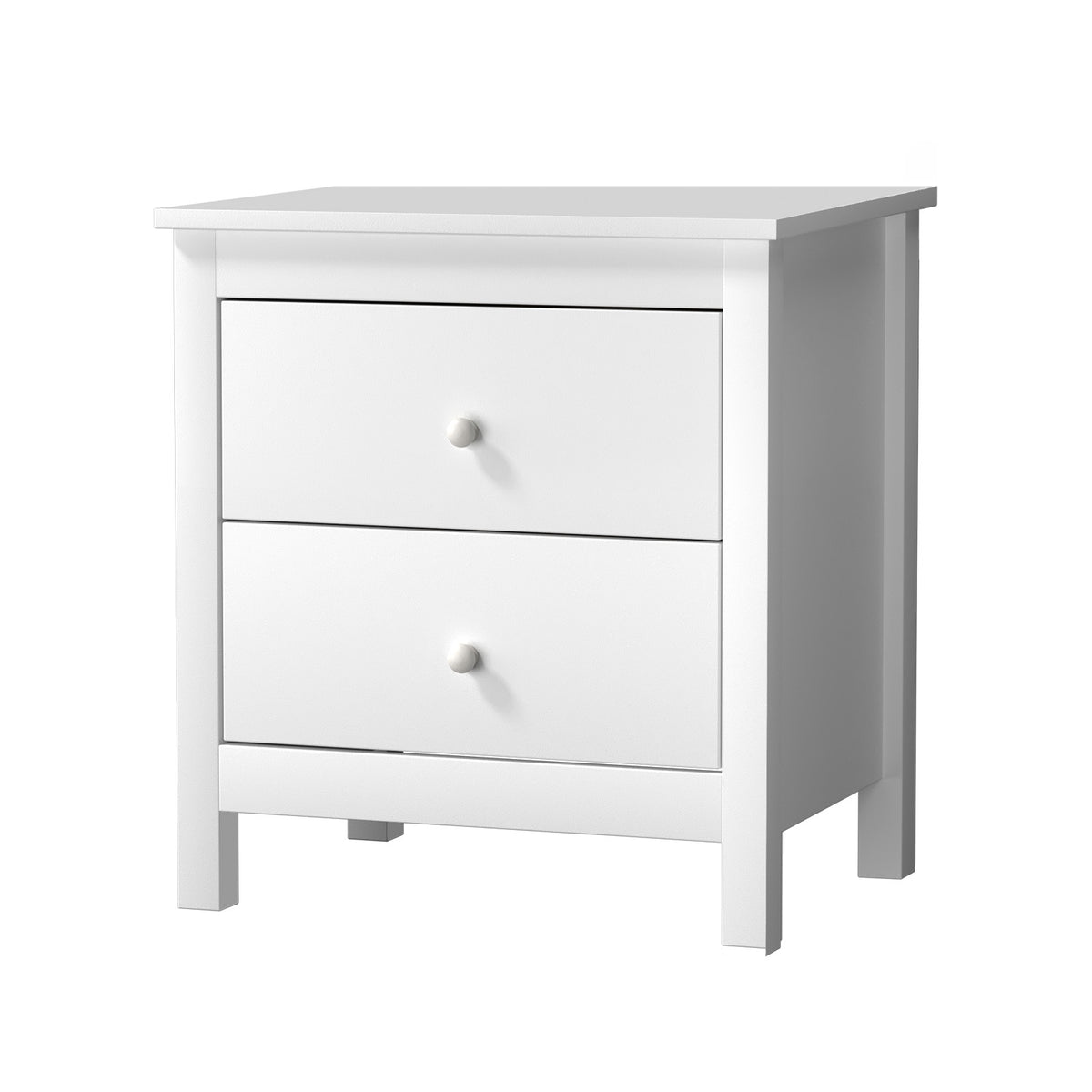 Oikiture Bedside Table Nightstand Side End Table Storage Cabinet 2 Drawers White - Sunyee