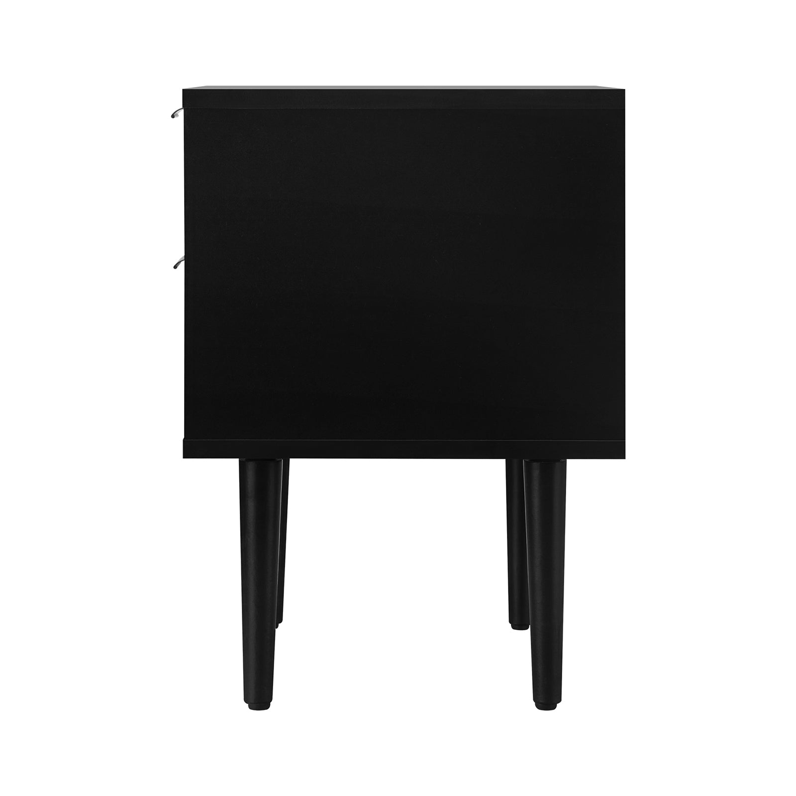 Oikiture 2PCS Bedside Table 2 Drawers Side Table Storage Unit Black - Sunyee