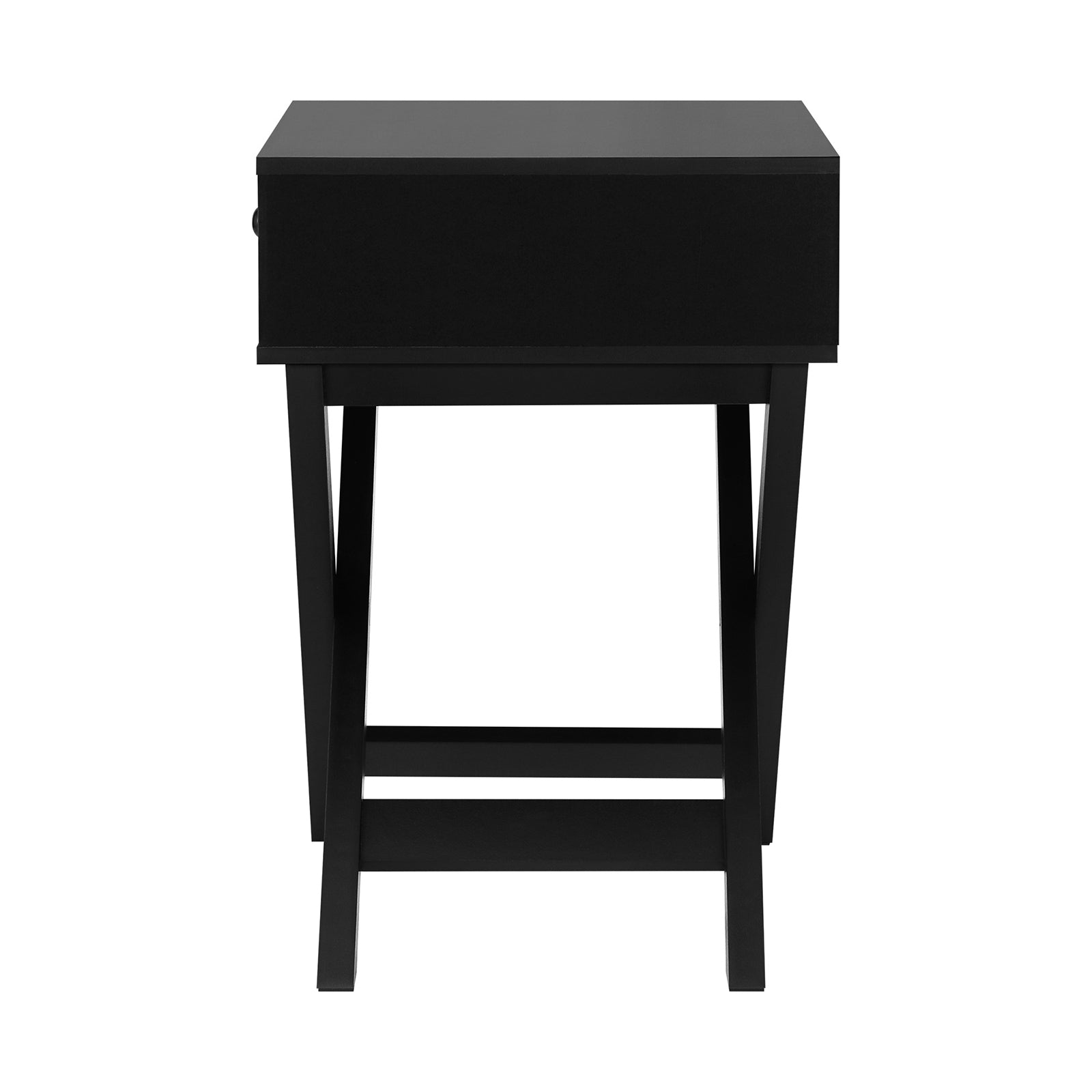 Oikiture Bedside Table Drawer Side Table Black Bedroom Storage Cabinet Furniture - Sunyee