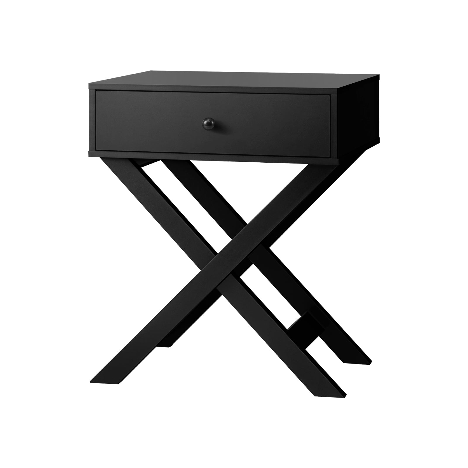 Oikiture Bedside Table Drawer Side Table Black Bedroom Storage Cabinet Furniture - Sunyee