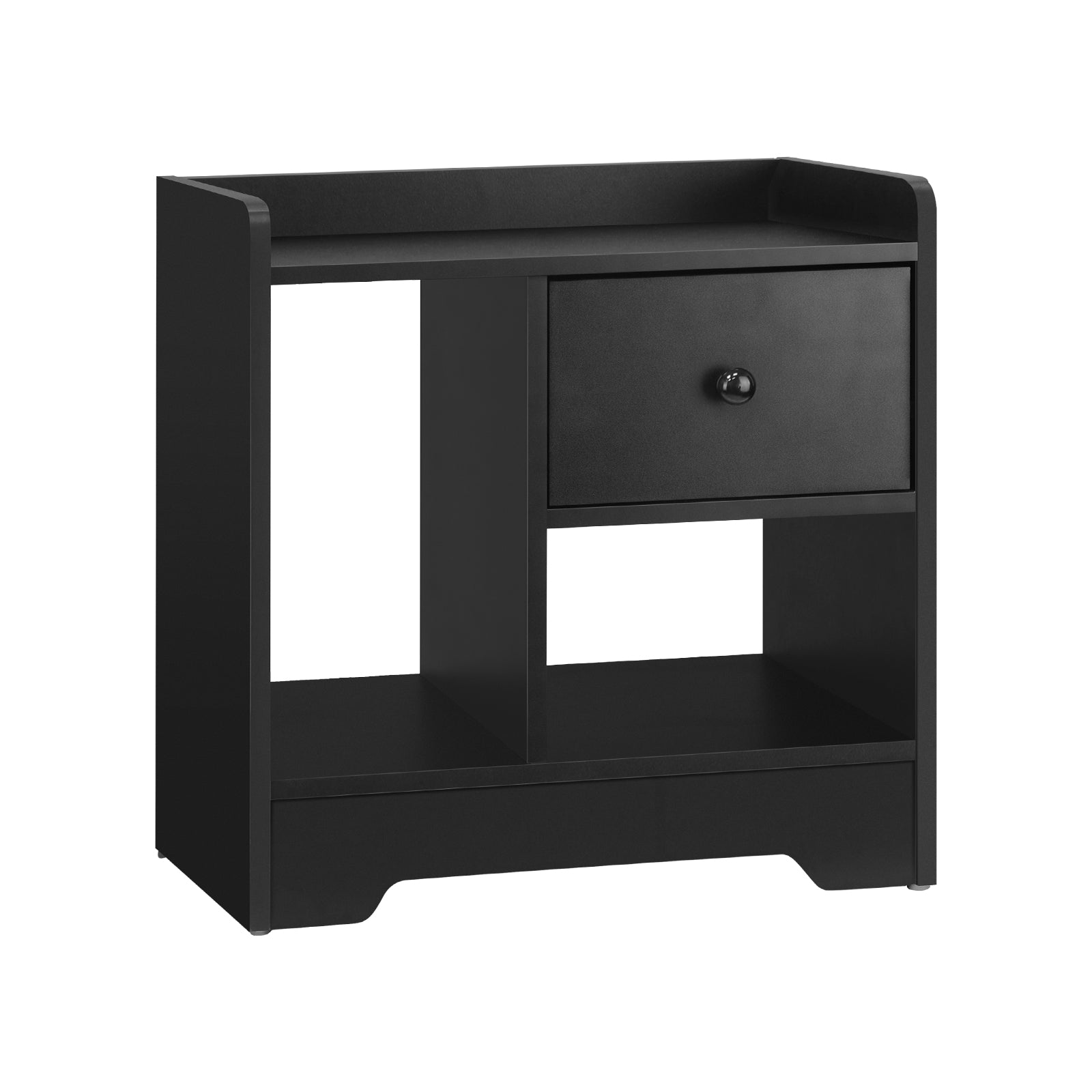 Oikiture Bedside Tables Side Table Nightstand Storage Drawer Shelf Bedroom Black - Sunyee